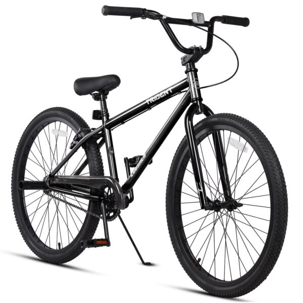 cubsala 24 Inch BMX Race Bike Trident Bicycles Beginner-Level to Advanced Riders with 2 Pegs Trick Cycling and Professional Riding, Black
