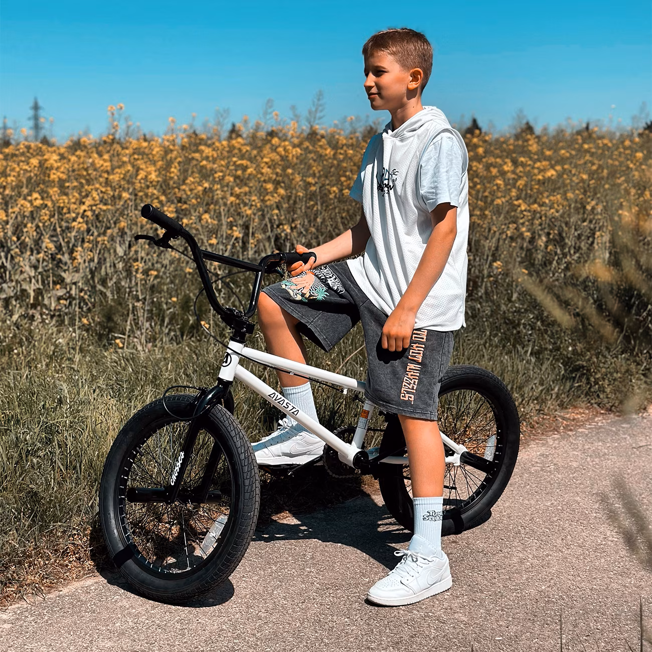 Cubsala Crossea 20 in Freestyle BMX Kids Bike for Age 6-14 Years Old Boys Girls, Black & Green - Image 4