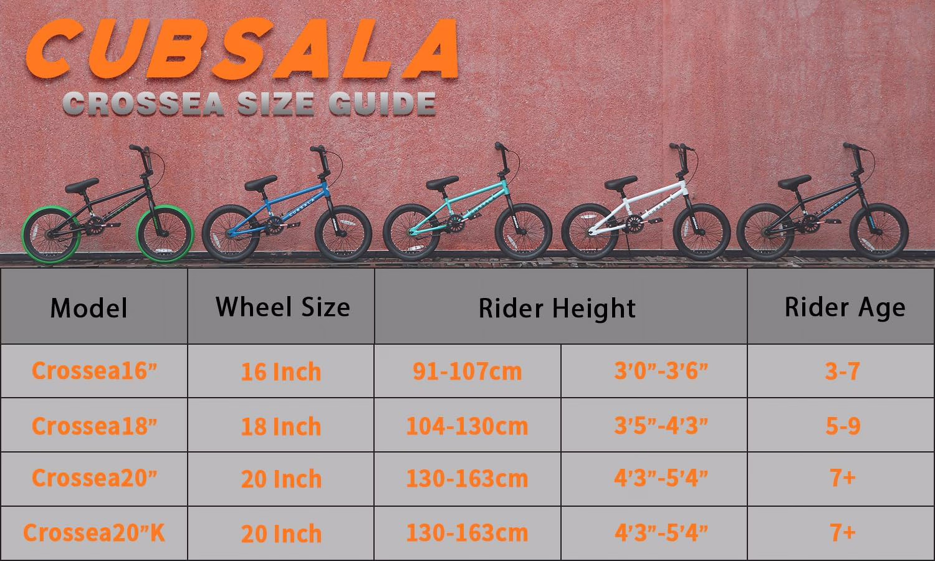 Cubsala Crossea 20 in Kids Freestyle BMX Bike for Age 7-13 Years Old Boys Girls with 4 Pegs,Black with Blue Tires - Image 3