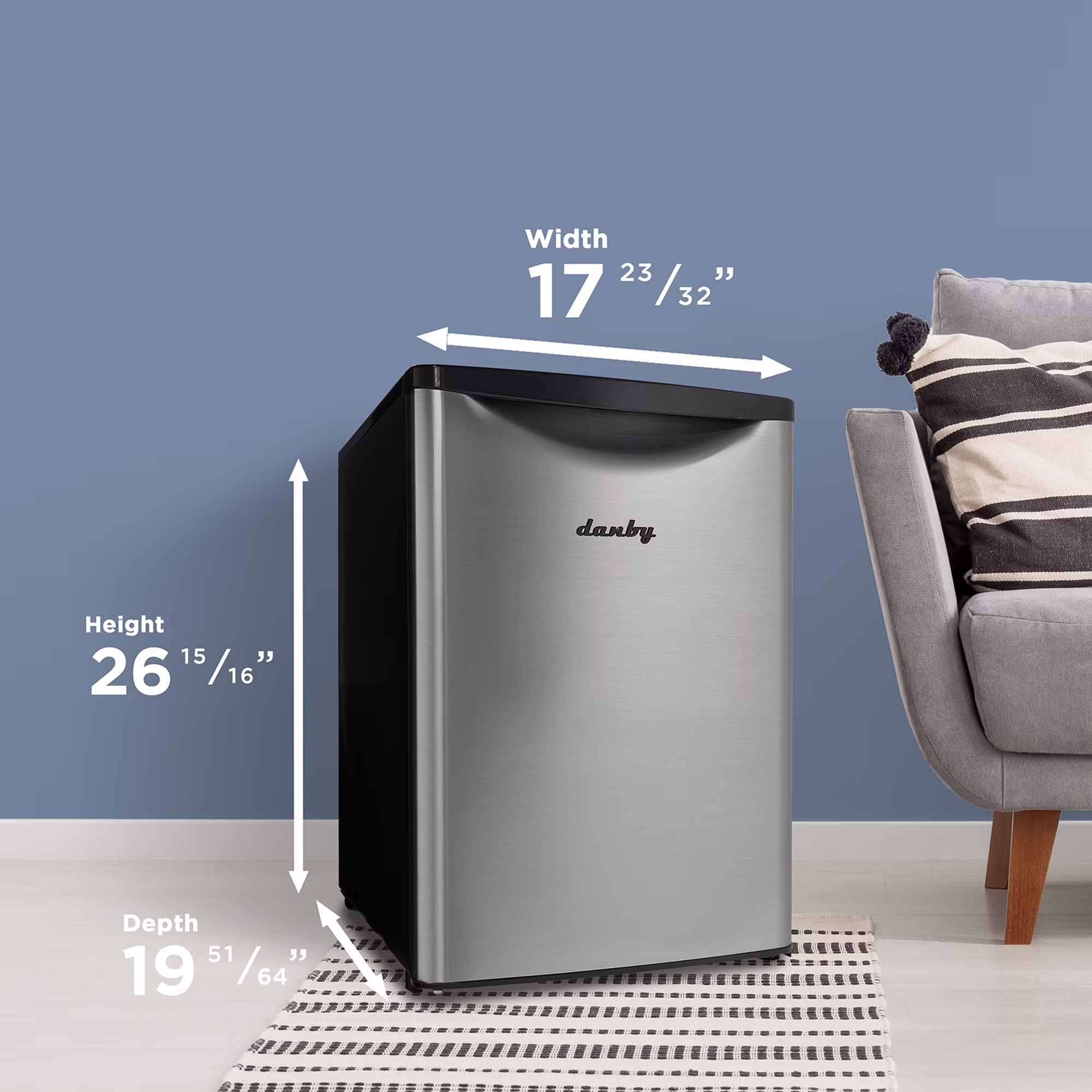 Danby 2.6 cu. ft. Compact Fridge in Stainless Steel (DAR026A2BSLDB) - Image 4