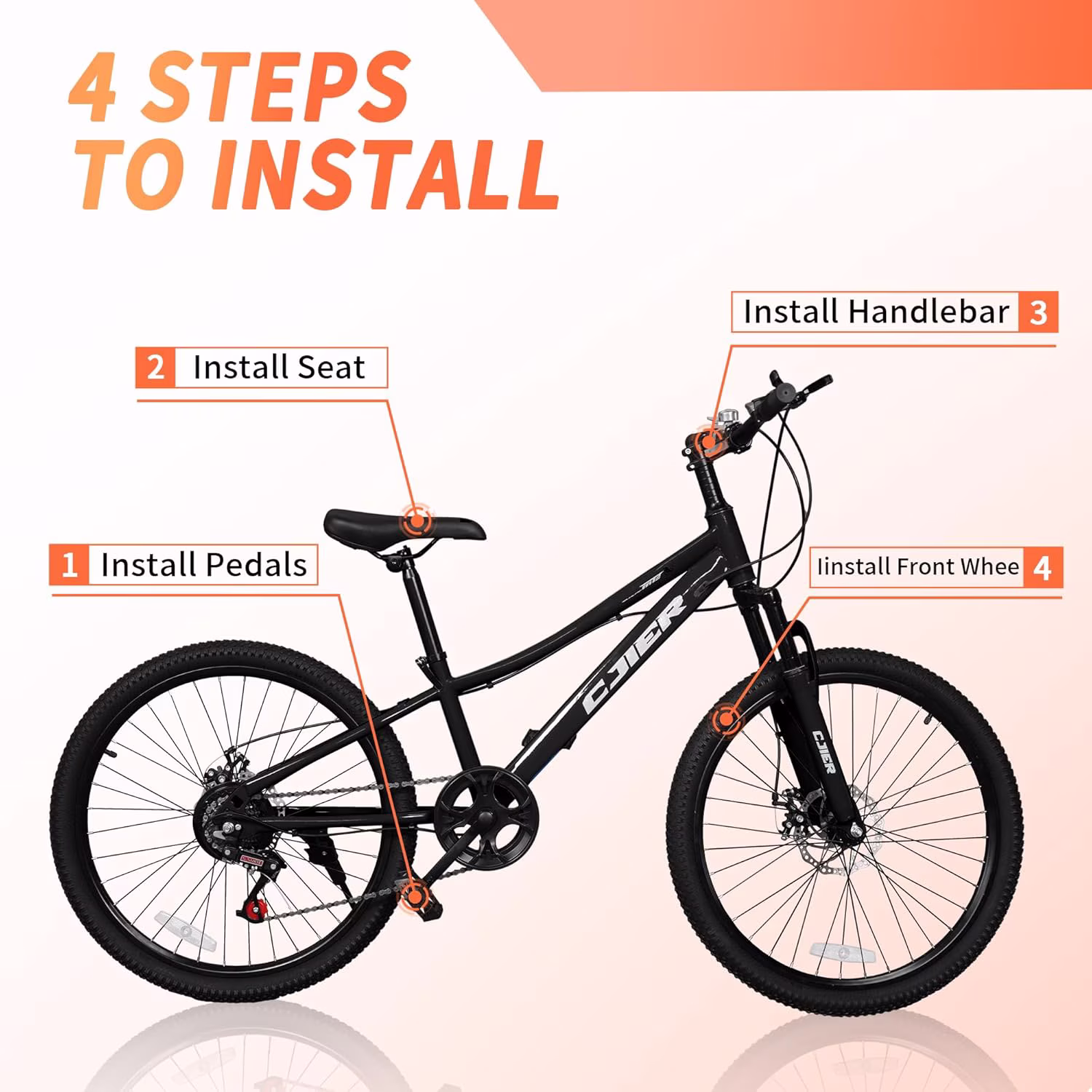 DEYGIA 20 Inch Kids Mountain Bike, Bikes for Boys, 7-Speed with Front Suspension, Dual Disc Brakes & Knobby Tires for Ages 6-14, Multi Color - Image 3