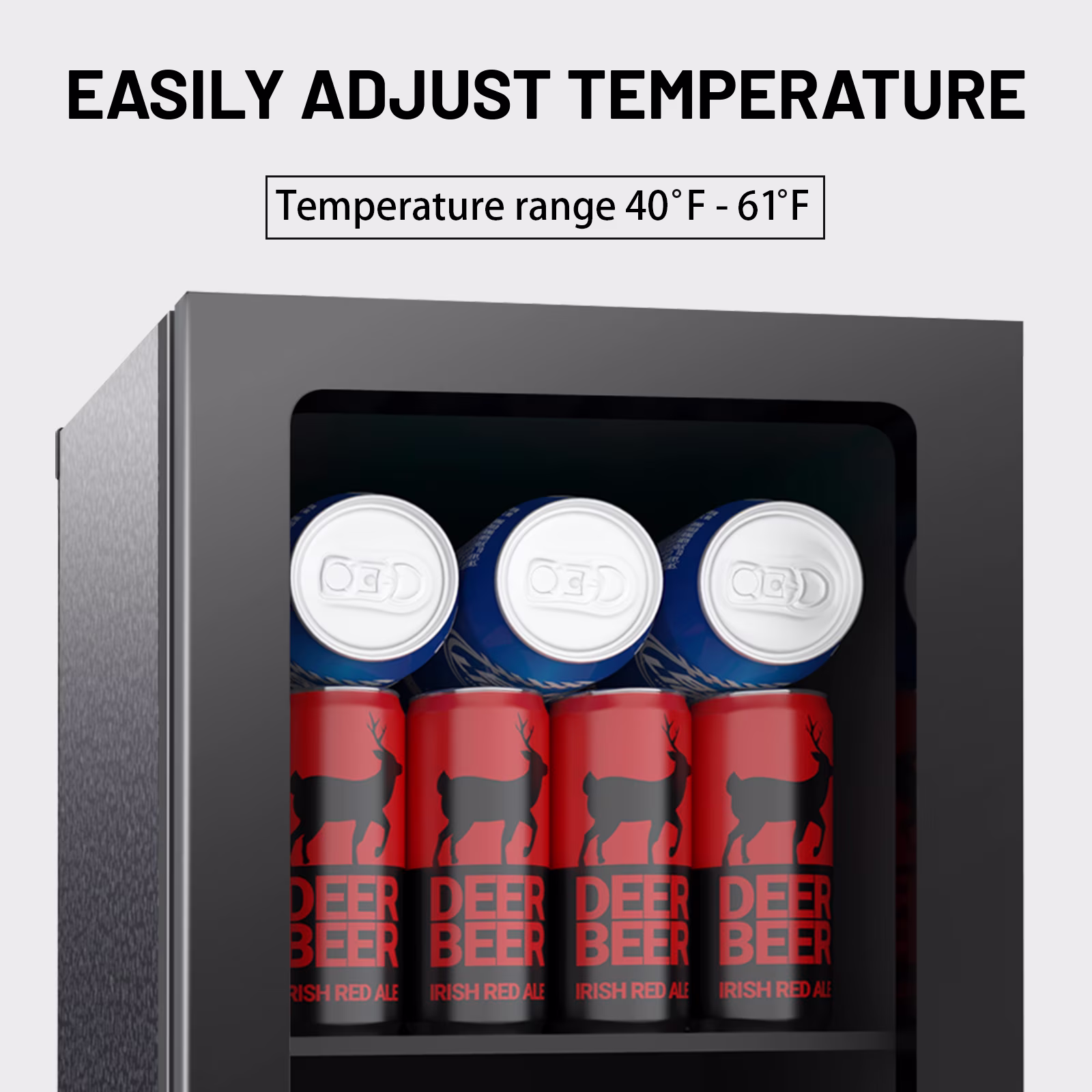 Dimedeal 0.9 Cu.Ft Beverage Refrigerator, 24 Cans Mini Fridge, Compact Drink Cooler for Office, Dorm, Bar - Image 3