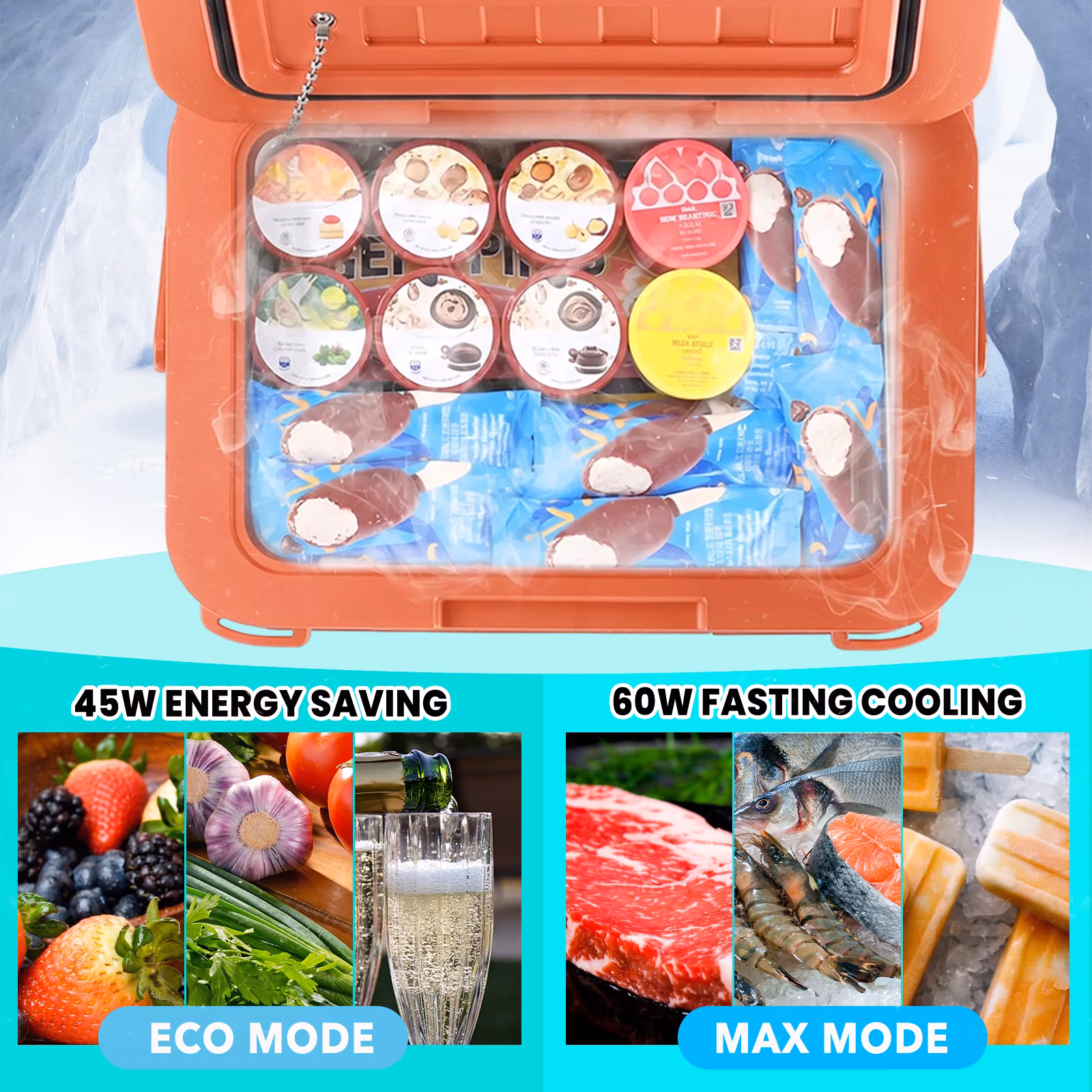Dimedeal 12 V Car Refrigerator, 11QT Portable Electric Cooler, Compressor Fridge, -4℉-68℉, 12V/24V DC & 110-240V AC, Truck, RV, Travel, Camping - Image 5