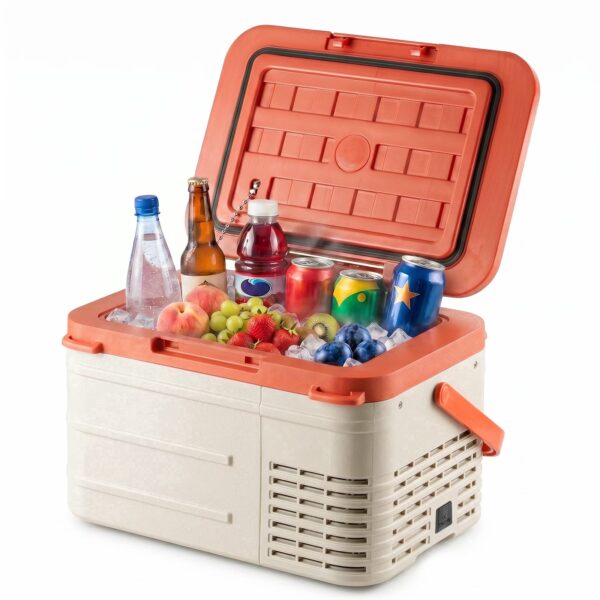 Dimedeal 12 V Car Refrigerator, 11QT Portable Electric Cooler, Compressor Fridge, -4℉-68℉, 12V/24V DC & 110-240V AC, Truck, RV, Travel, Camping