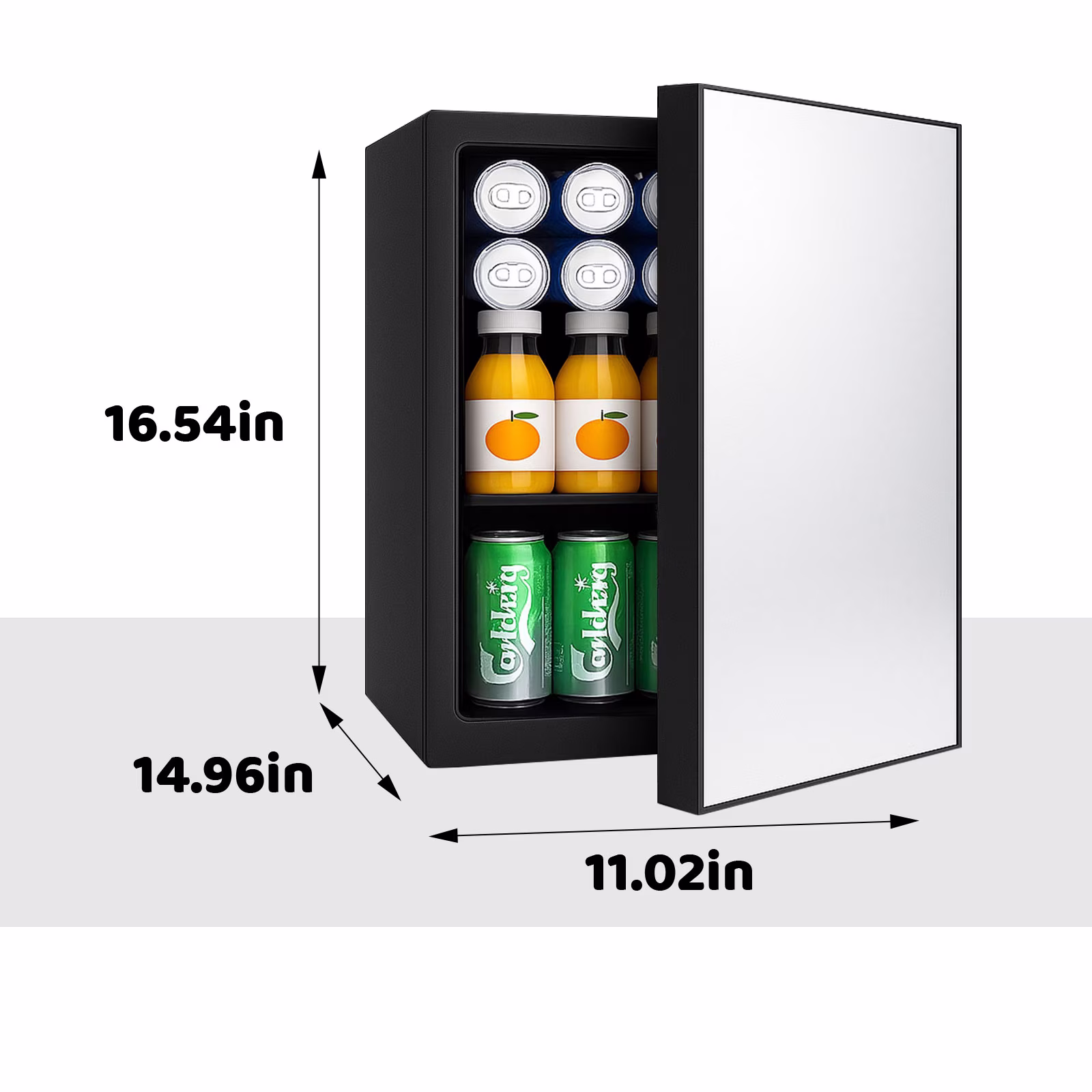 Dimedeal Mini Beverage Refrigerator 0.9 Cu.Ft, 24 Cans Mini Fridge Holds with Mirror Door, Compact Drink Fridge for Office, Dorm, Bar - Image 5