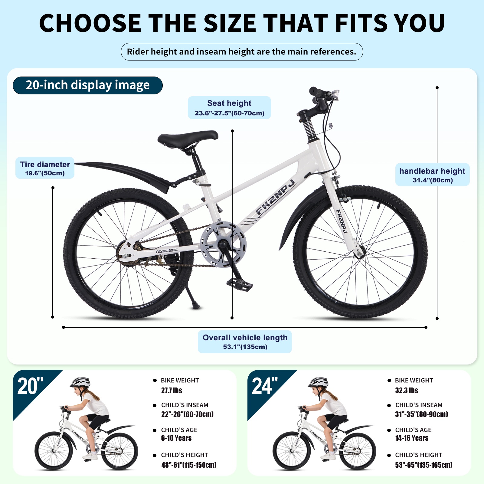 Dolonm 20" Kids Bike for Ages 6-10, Boys Bike with High Carbon Steel & Dual Disc Brakes, Durable Sport Bike with Spoke Wheels, White - Image 3