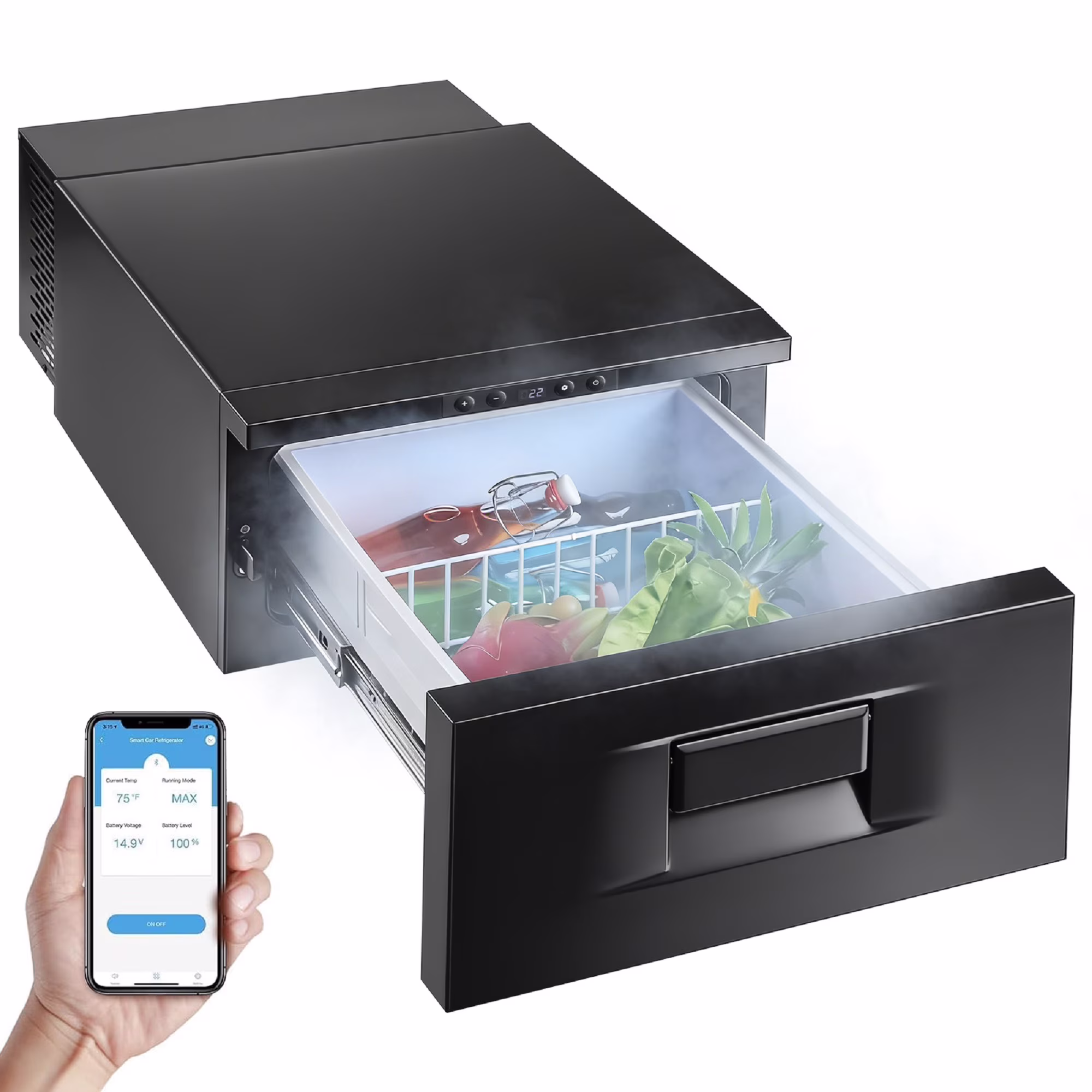 Drawer Refrigerator 33QT 12V RV Fridge Freezer, (-4℉-68℉) Portable Refrigerator Car Cooler for Travel Car Fridge Freezer - Image 5