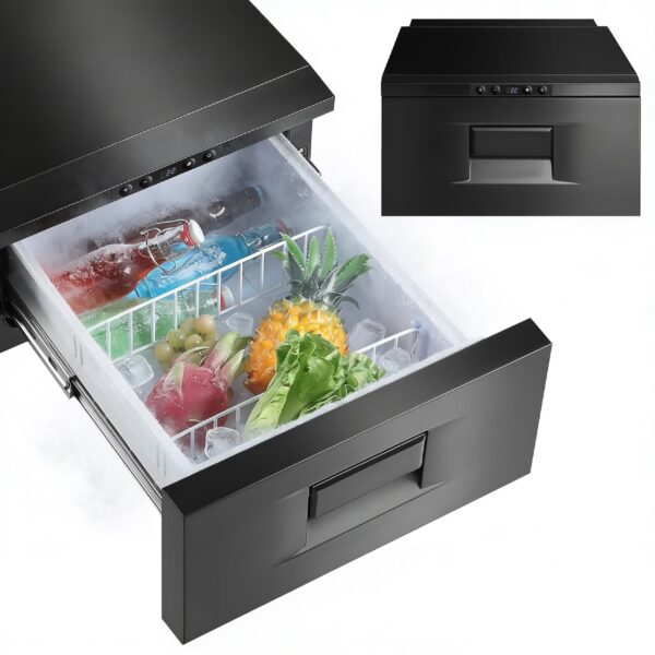 Drawer Refrigerator 33QT 12V RV Fridge Freezer, (-4℉-68℉) Portable Refrigerator Car Cooler for Travel Car Fridge Freezer