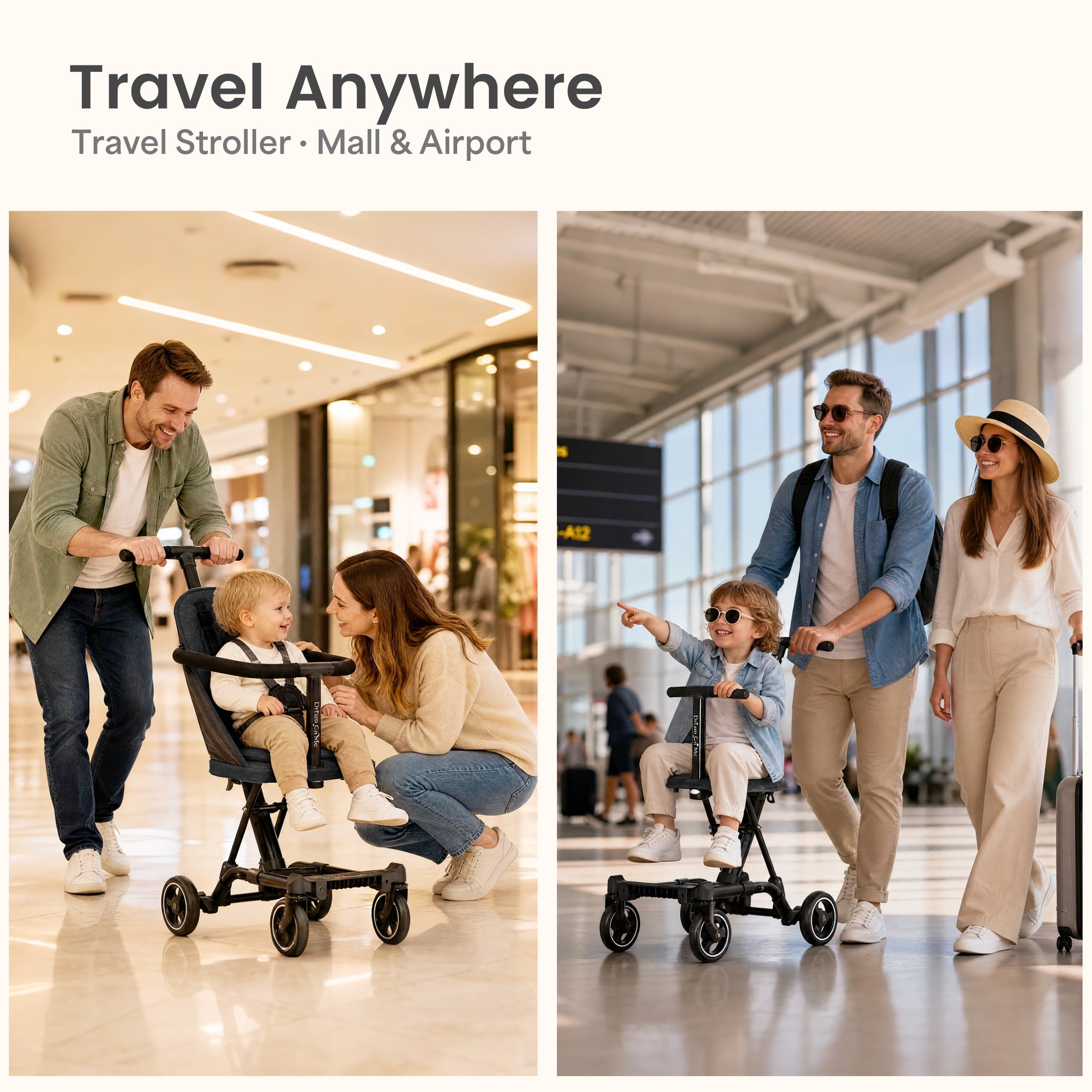 Dream On Me Coast Rider 3-in-1 Lightweight Travel Stroller, Black - Image 3