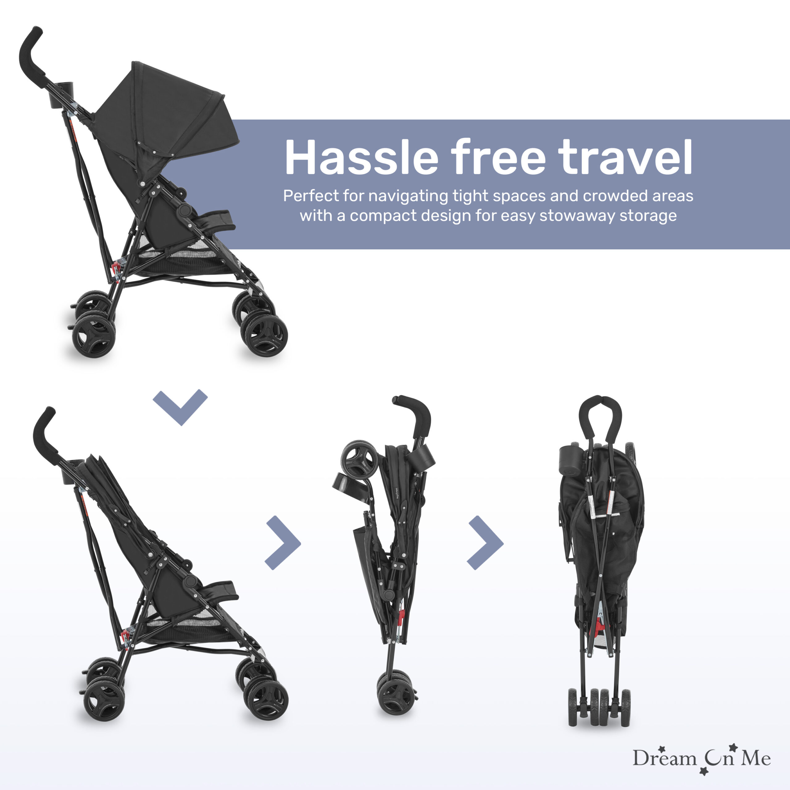 Dream On Me Rover Convenience Stroller, Black - Image 5