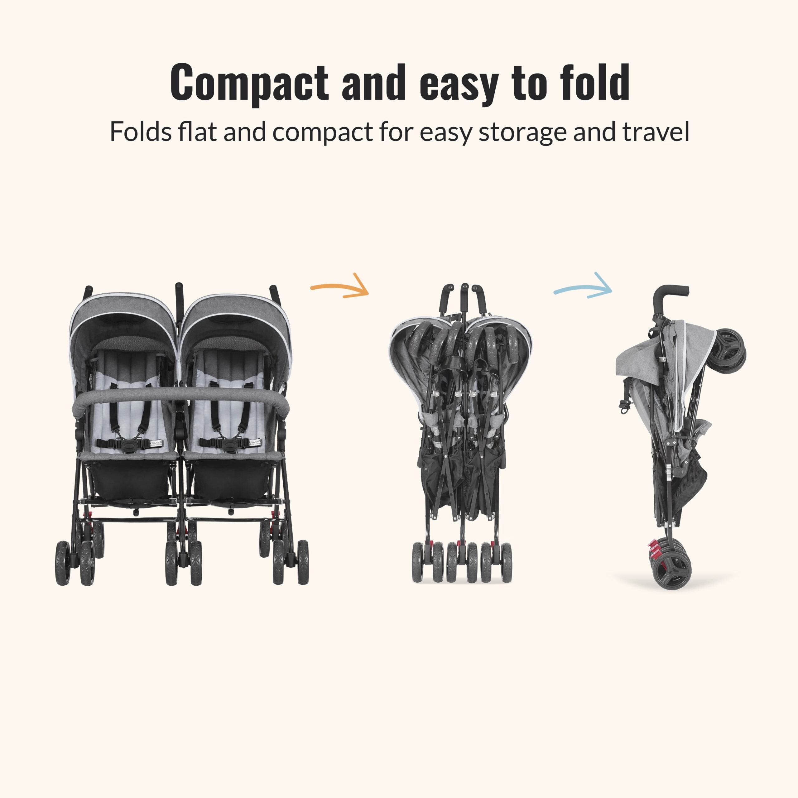 Dream On Me Volgo Twin Umbrella Stroller - Image 2