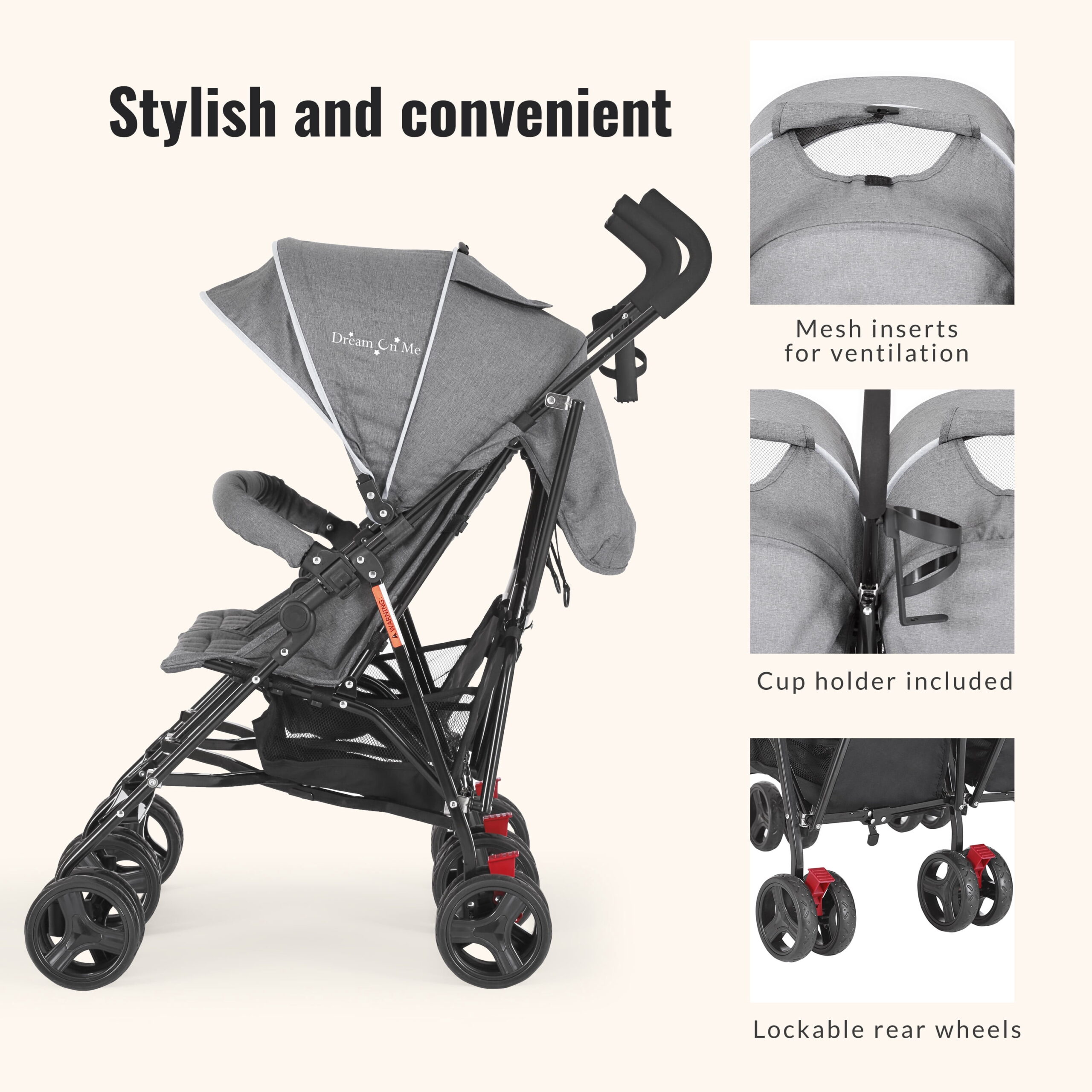 Dream On Me Volgo Twin Umbrella Stroller - Image 5