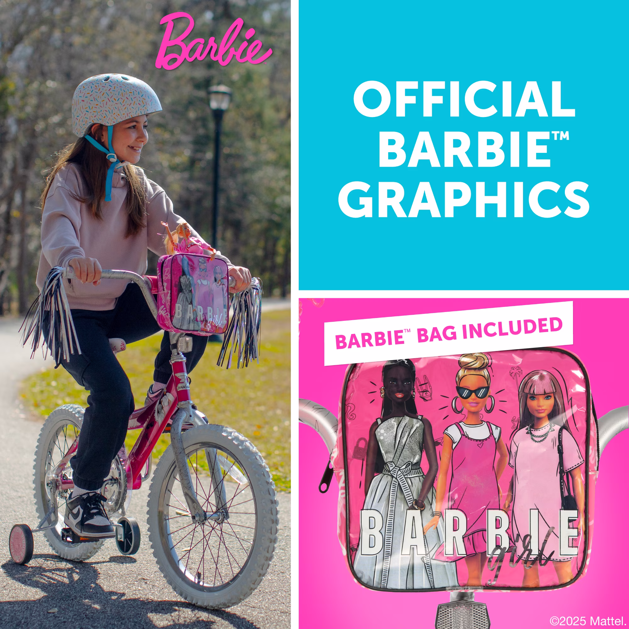 Dynacraft Barbie 18-Inch Girls BMX Bike For Age 6-9 Years - Image 2