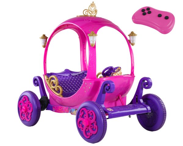 Dynacraft Disney Princess 24V Carriage, Pink, Remote Control, 2 Seats, Ages 3+, 1 Count