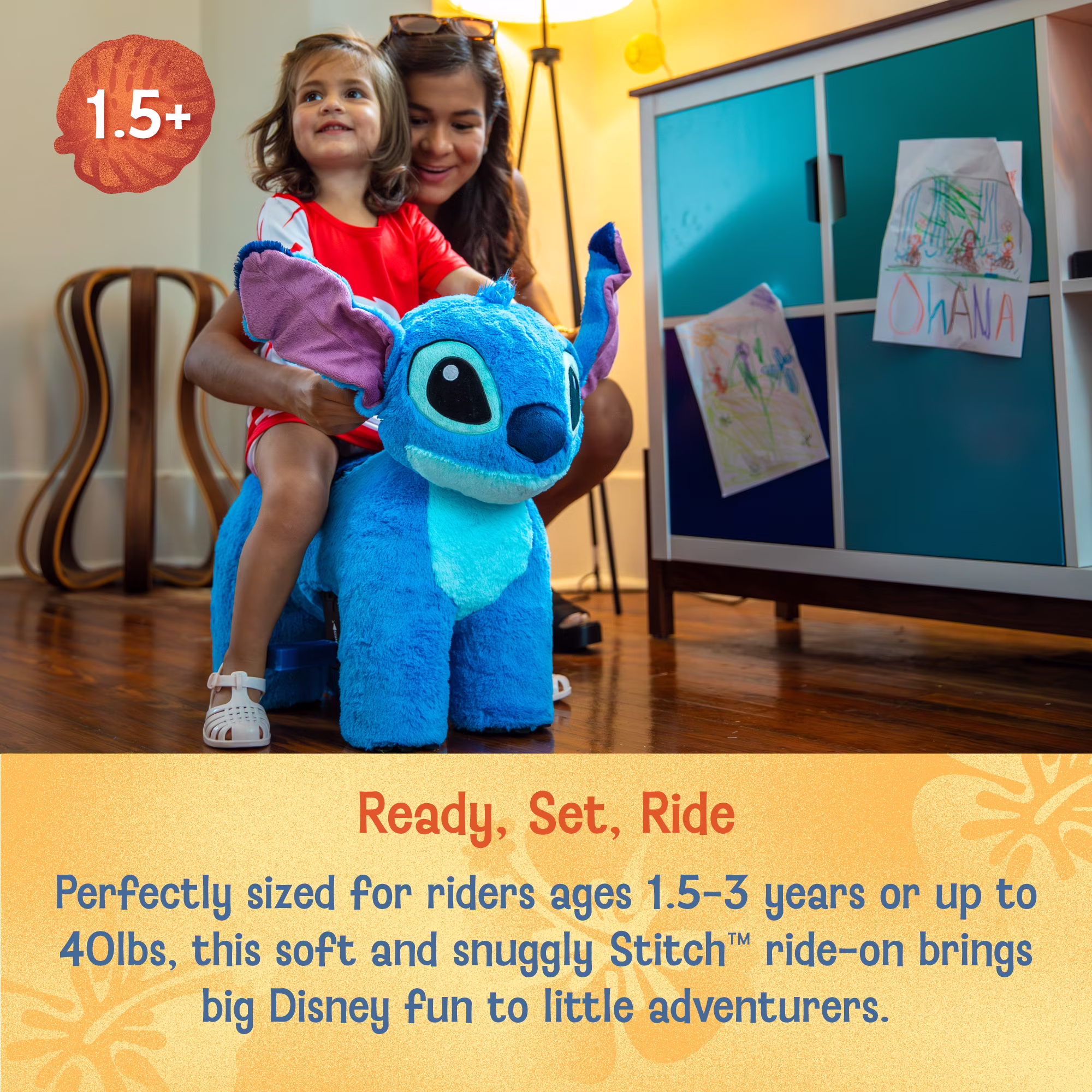 Dynacraft Disney Stitch 6V Plush Electric Ride-On Toy, For Ages 18 Months to 3 Years, 1 Count - Image 3