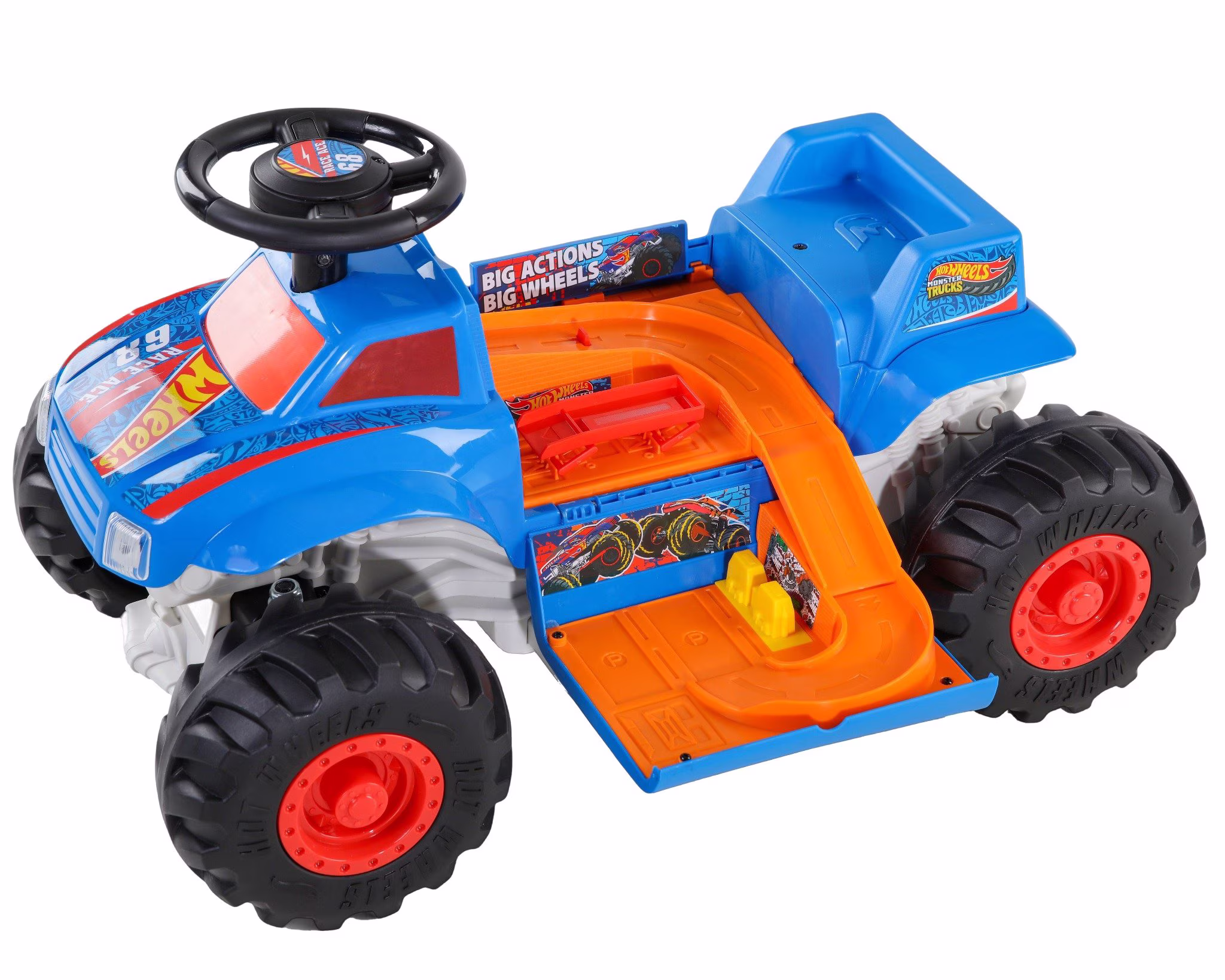 Dynacraft Hot Wheels Monster Truck 6V Ride-On, Blue/Red, Ages 1.5-3 Years, 1 Count