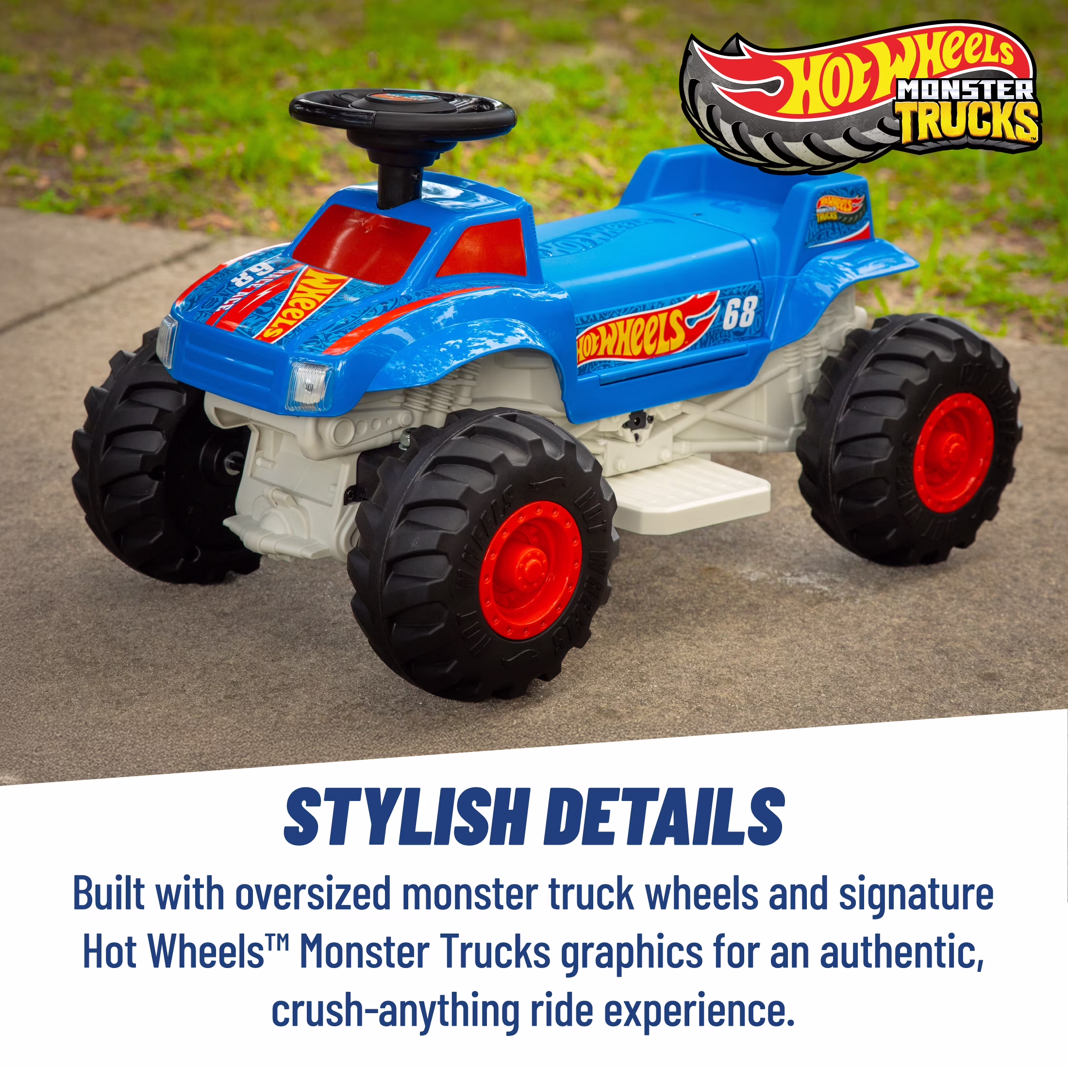 Dynacraft Hot Wheels Monster Truck 6V Ride-On, Blue/Red, Ages 1.5-3 Years, 1 Count - Image 3