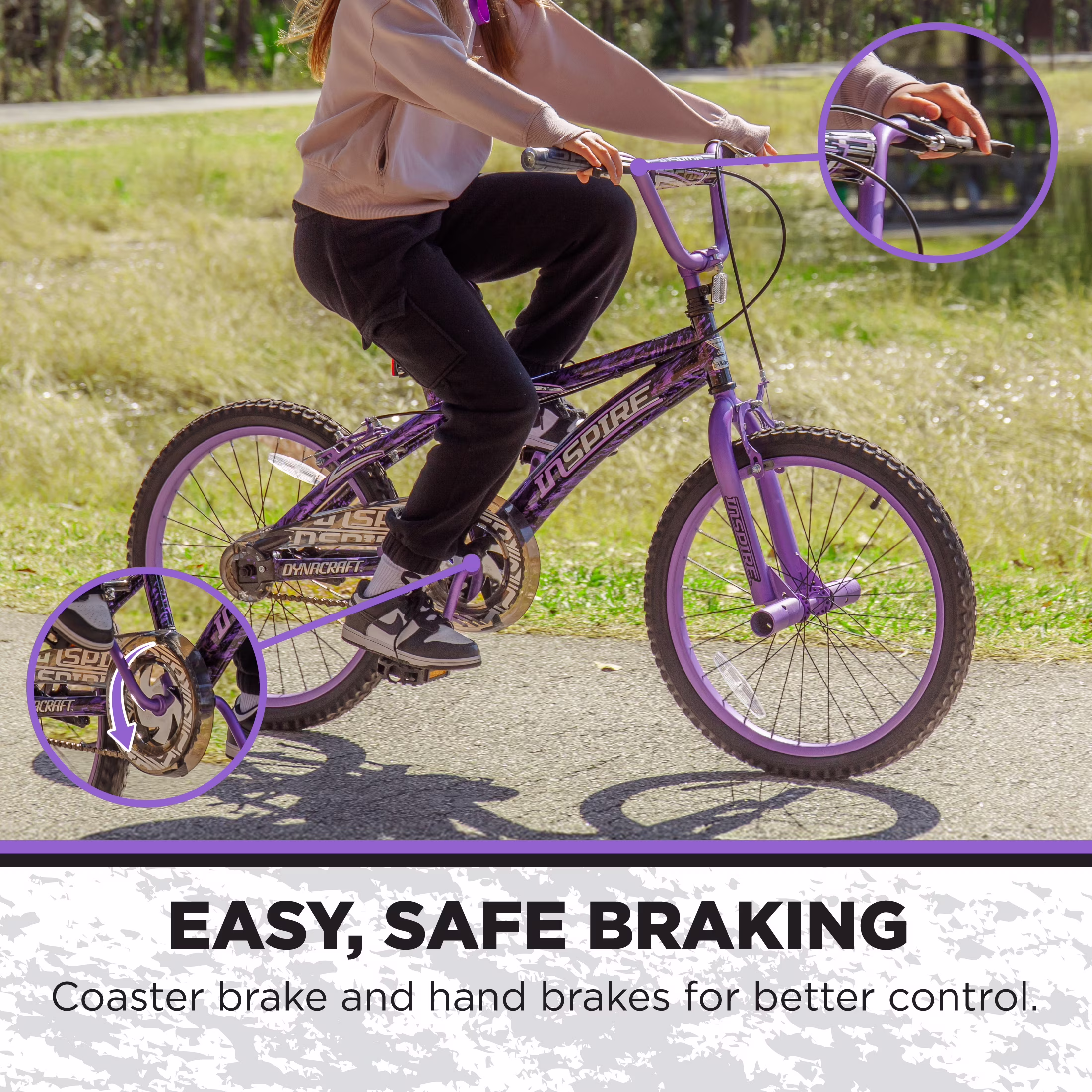 Dynacraft Inspire Girls 20" BMX Bike for Kids Ages 7 - Image 3