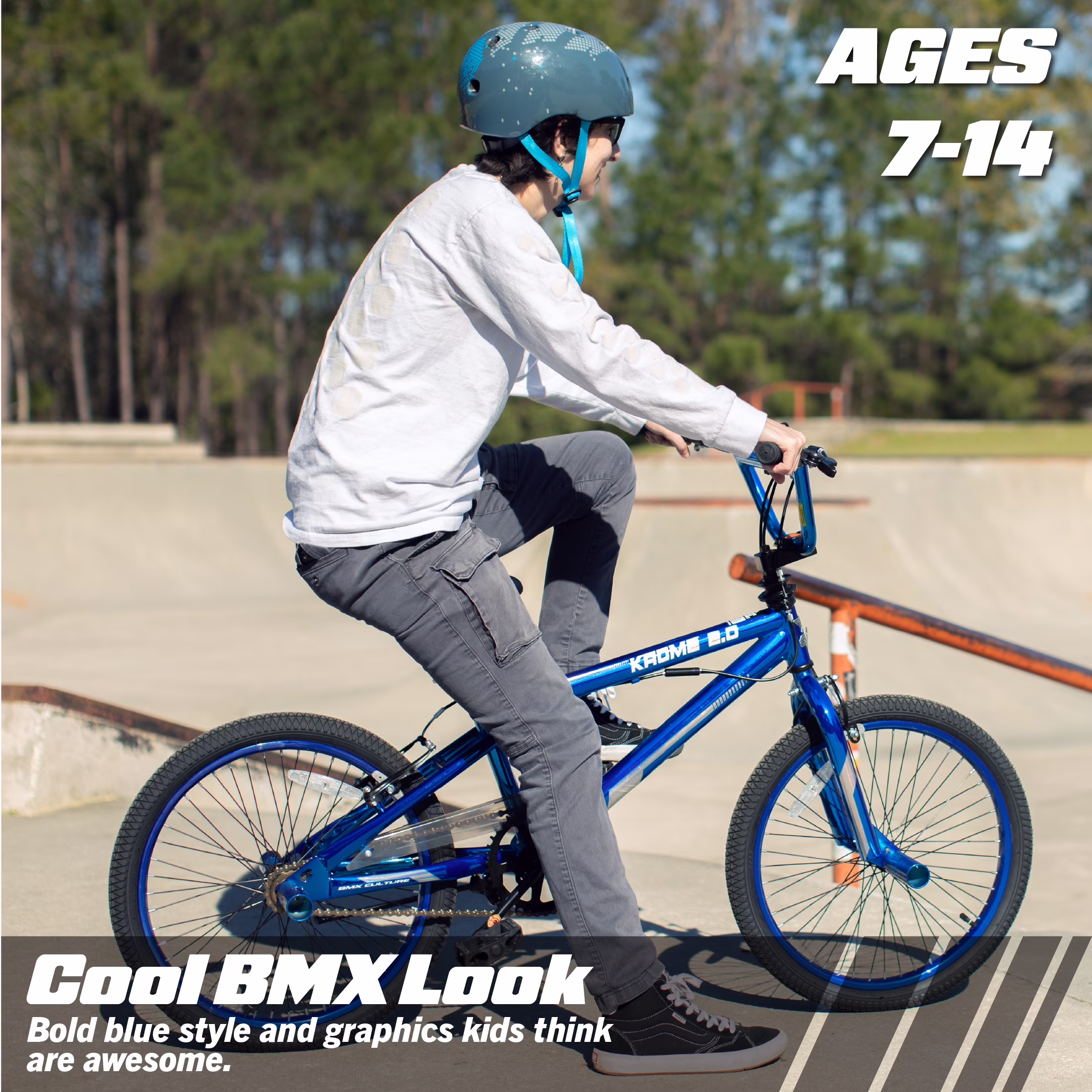 Dynacraft Krome Boys 20" BMX Bike, Ages 7-14, Blue - Image 2