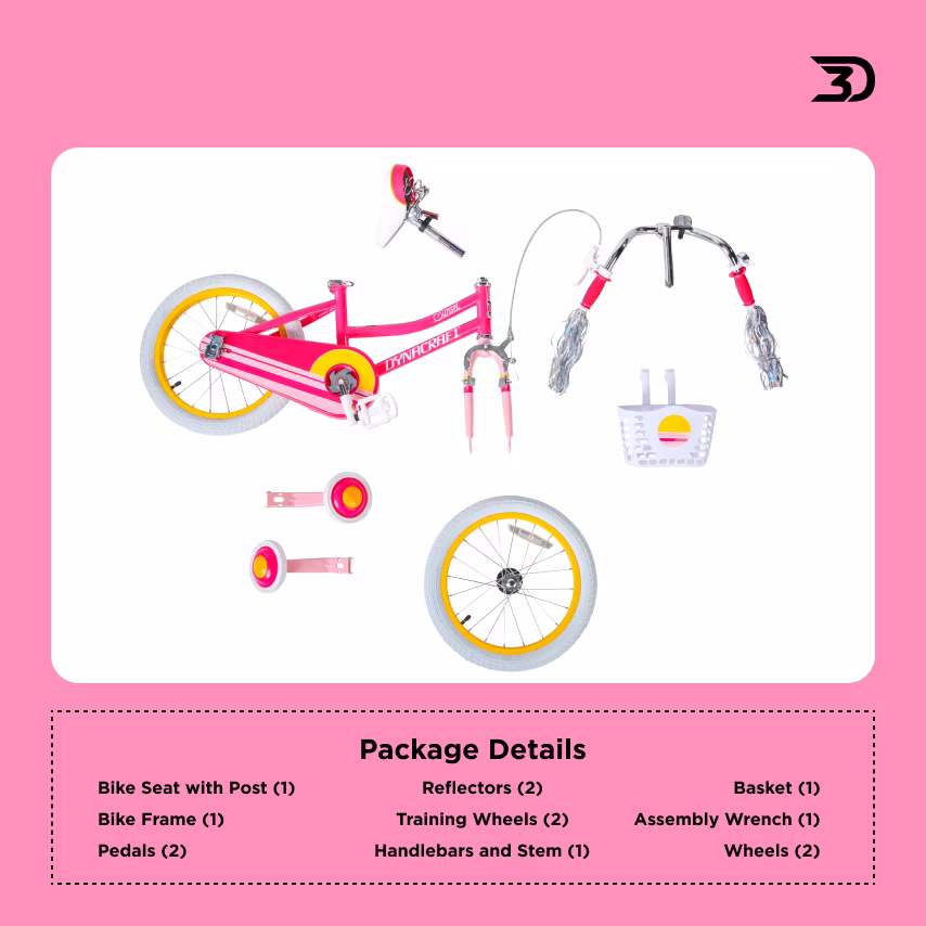 Dynacraft Sunset 16-Inch Girls BMX Bike For Age 5-7 Years,Pink - Image 3