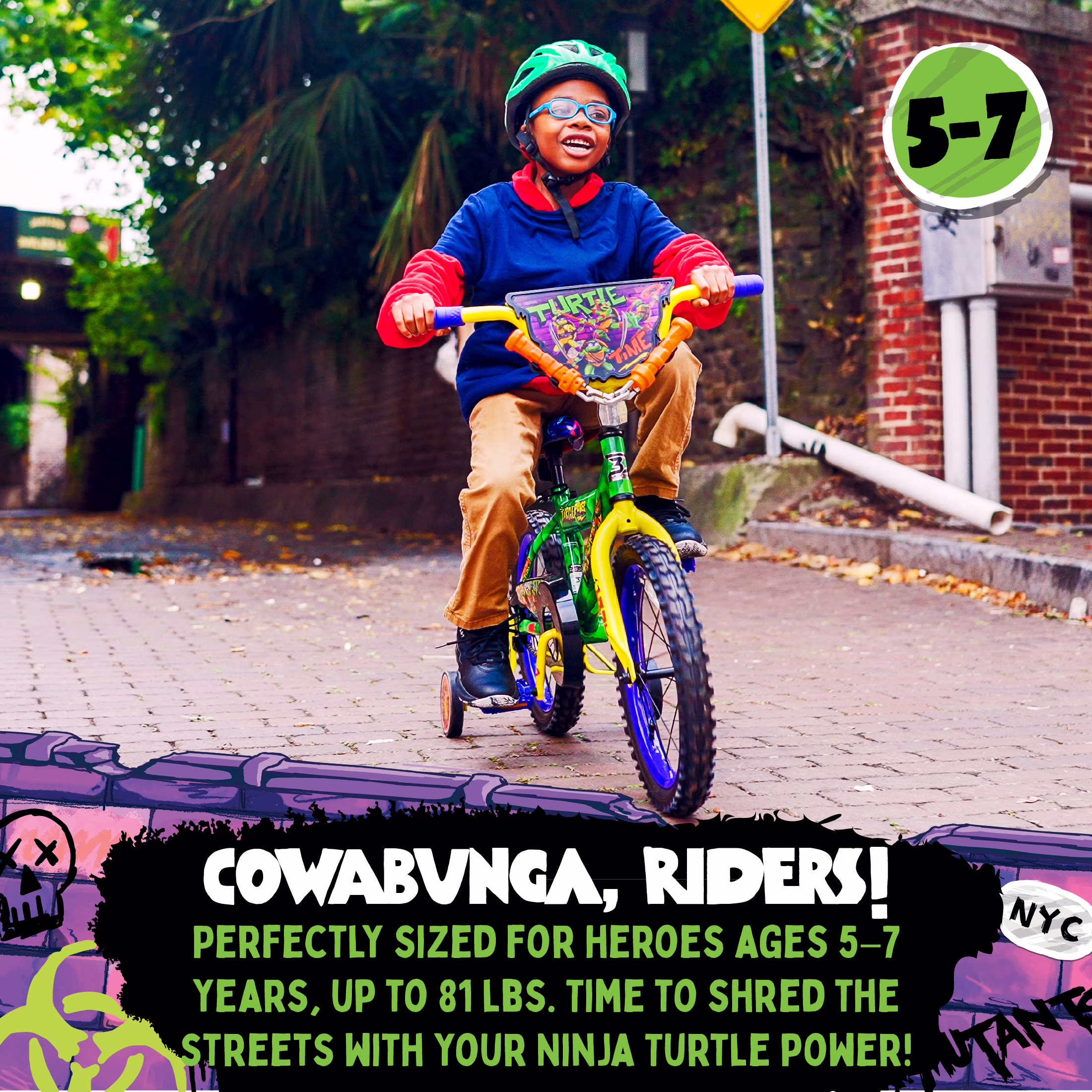 Dynacraft Teenage Mutant Ninja Turtles Boys 16" BMX Bike, For Kids Ages 5-7 Years - Image 3
