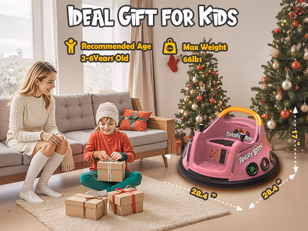 East doll 12V Bumper Car for Kids, Licensed Angry Birds Bumper Car for Boys Girls Aged 1.5-6 Years, Kid Electric Bumper Car, Bumper Car Ride on Toy, Baby Bumper Toddler Car with Remote, Pink - Image 5