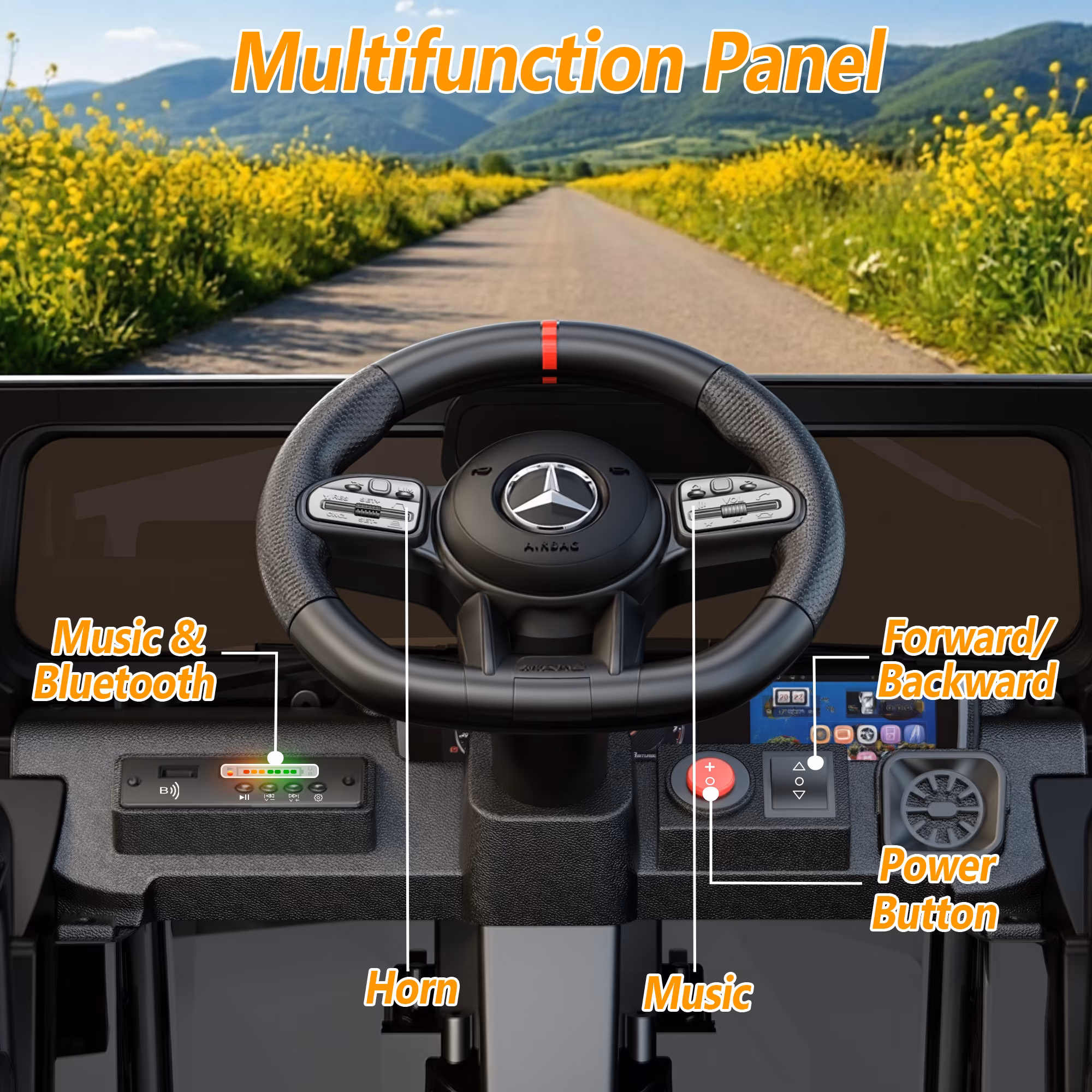 East Doll 12V Kids Ride on Toys, Electric Car for Toddler, Mercedes-Benz Licensed G63 G Wagon Ride on Car for Toddler, Kids Power Ride ons with Remote Control, Bluetooth, LED Lights, Black - Image 4