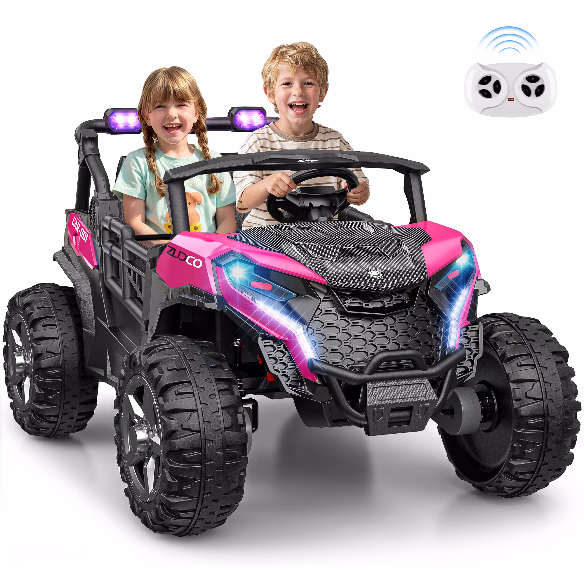 East doll 24V Ride on Toys for Big Kids, 2 Seater Ride on Car with 4x200W Motors, 4WD Kids Electric Car for Ages 3-8, Parent Remote Control, Bluetooth Music, EVA Tires, 5 MPH, Pink