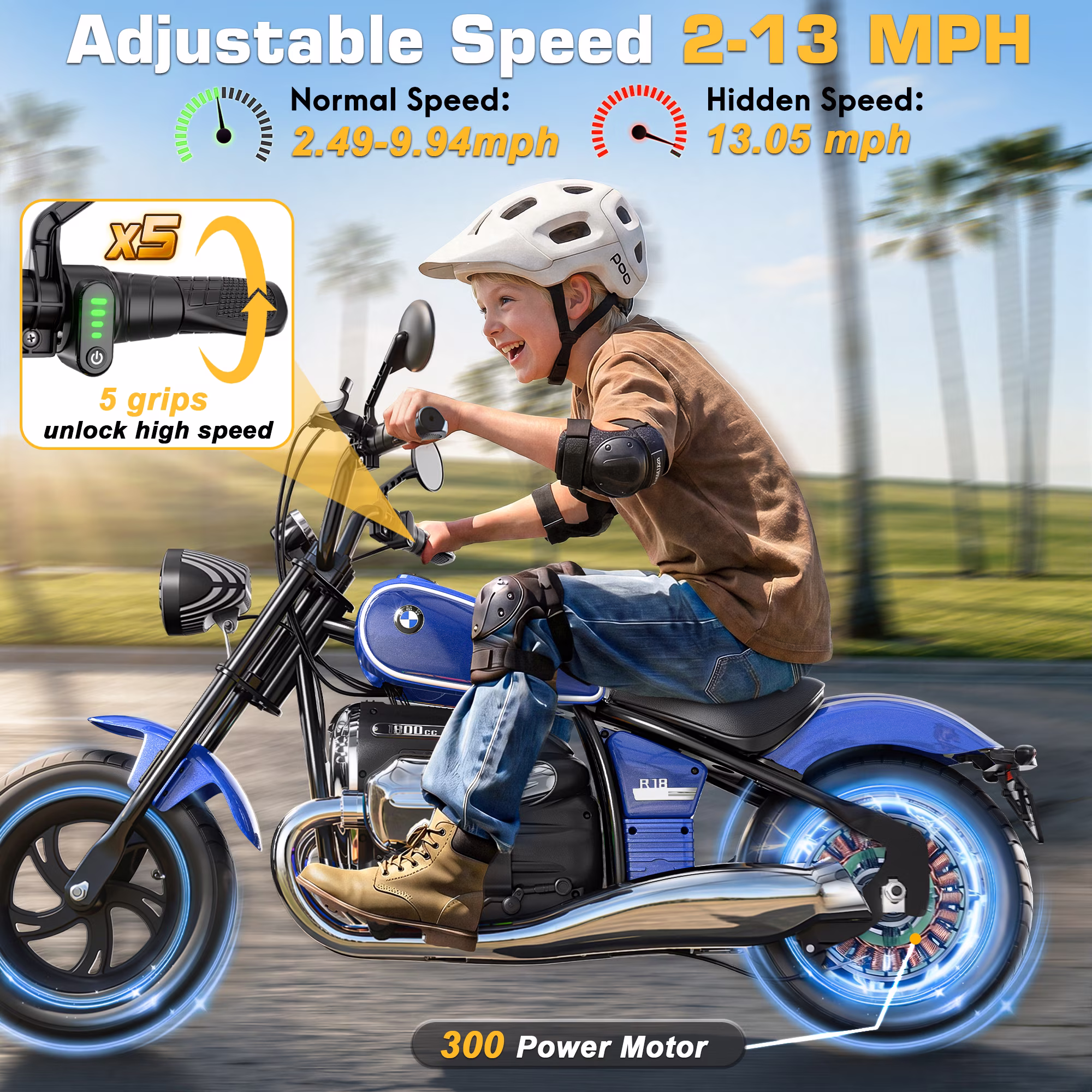 East doll BMW licensed Electric Motorcycle for Kids, 24V Ride on Toy for Big Kids 6-12, 300W Power Motor, Up to 12MPH & 12 Miles Range, Lights & Music, Electric Car for Kids, Black - Image 5