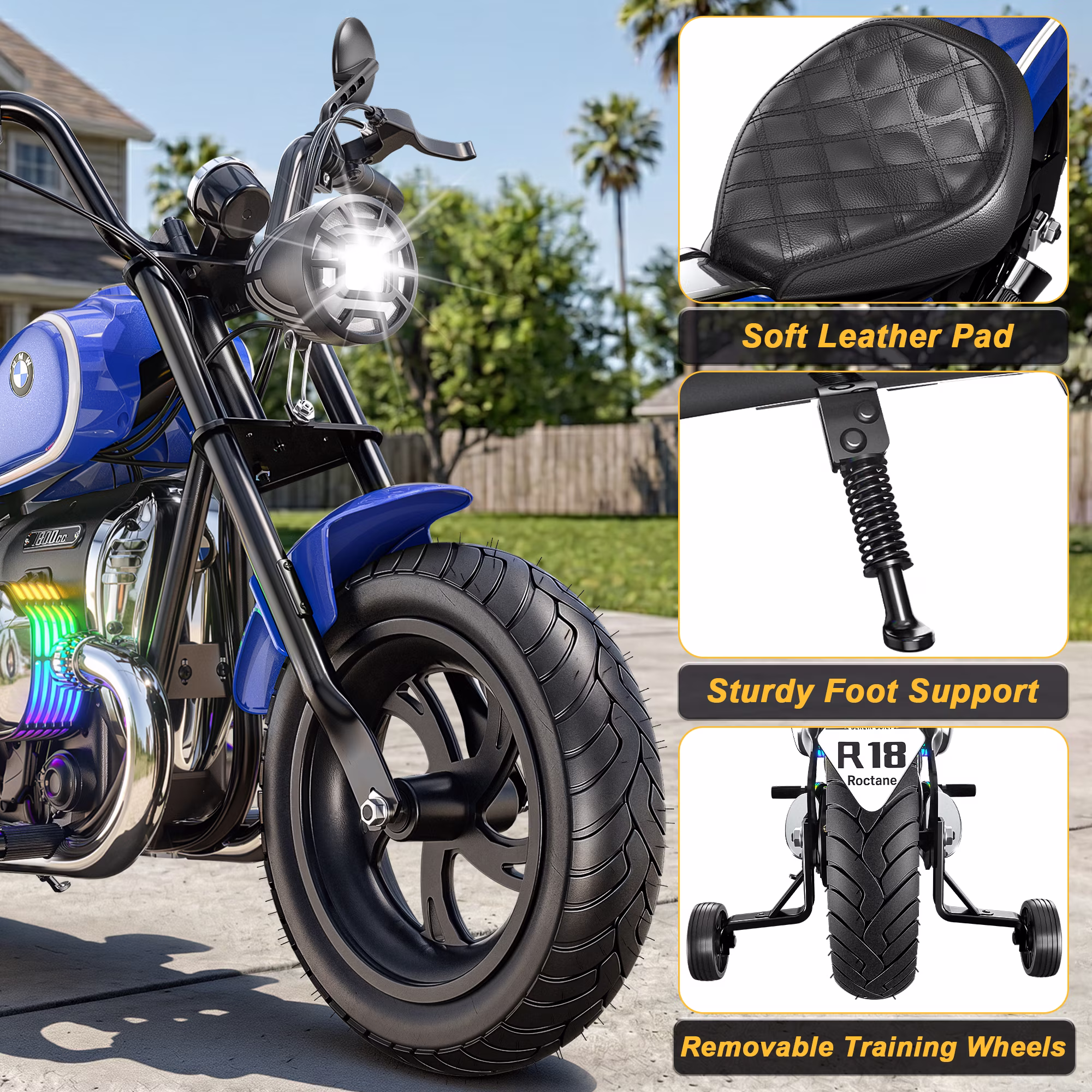 East doll BMW licensed Electric Motorcycle for Kids, 24V Ride on Toy for Big Kids 6-12, 300W Power Motor, Up to 12MPH & 12 Miles Range, Lights & Music, Electric Car for Kids, Black - Image 2