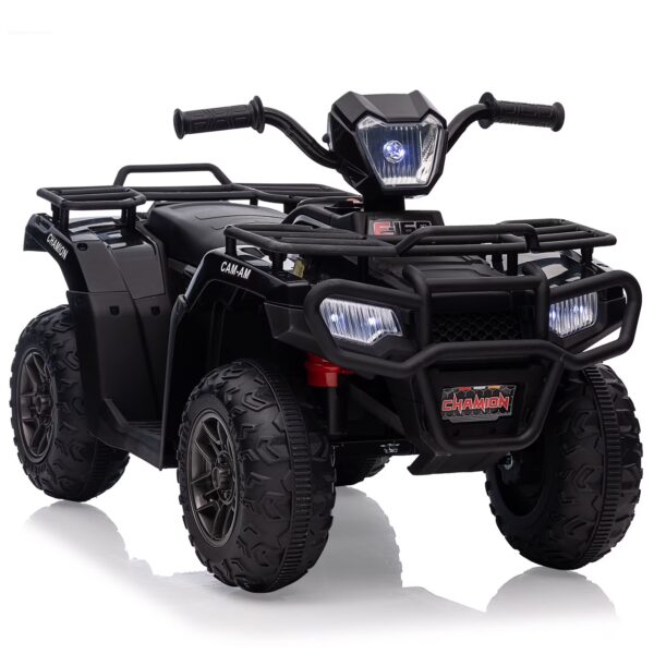 EastVita 12V Kids Ride on ATV, All Terrain Ride on Car for Toddlers, Ride on Electric Vehicle Toys with LED Light, Music, USB, for 3 Age +Child Gift