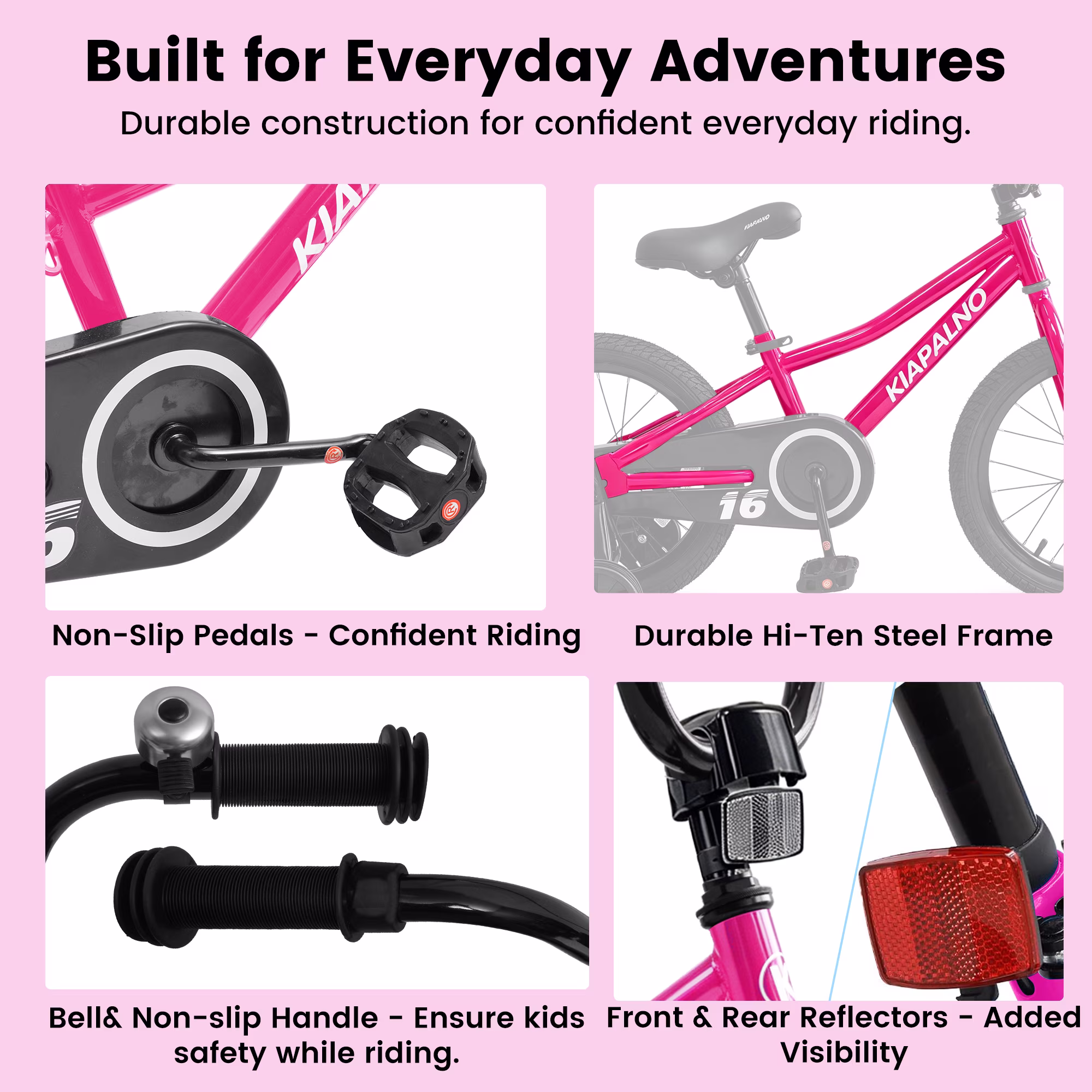 Ecarpat Kids Bike 16 Inch for Boys Girls 5-7 Years Old, BMX Style Kids' Bicycle with Removable Training Wheels, Coaster Brake Toddlers Children's Bicycle Birthday Gift for Boys Girls - Image 5