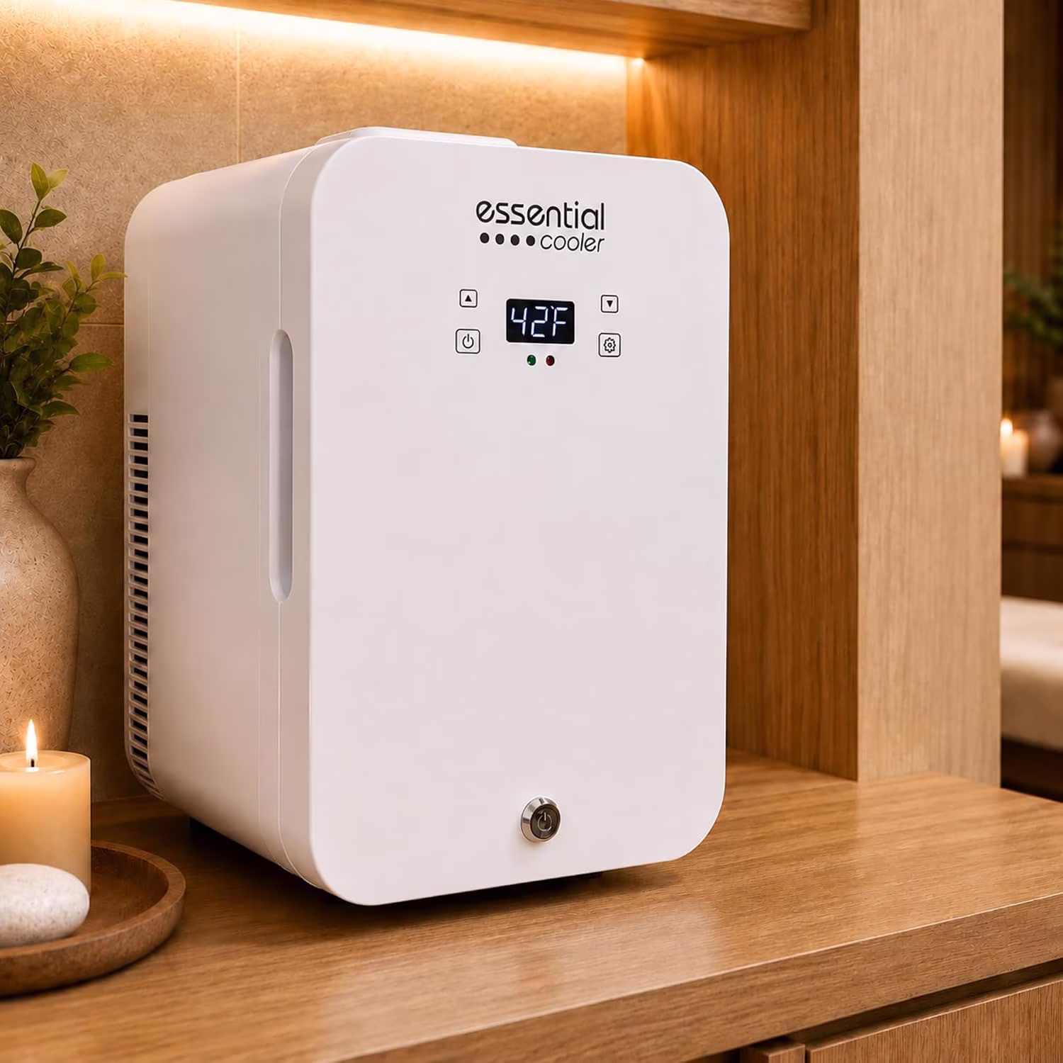 Essential Cooler Classic Mini Refrigerator for Herbs, Oils & Skincare, Lockable Door & Touch Temperature Control - Image 3