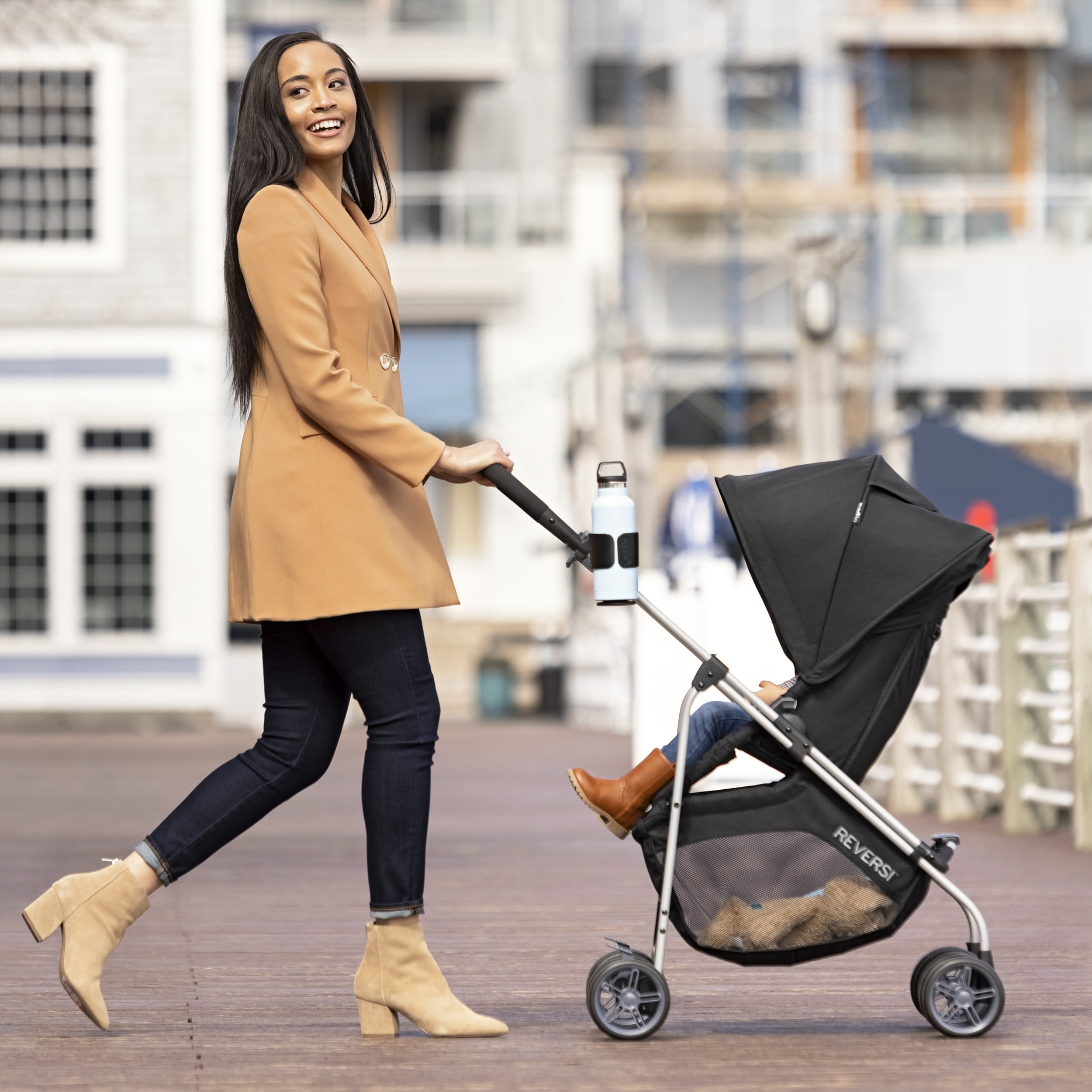 Evenflo Reversi Lightweight Reversible Stroller, Black - Image 2