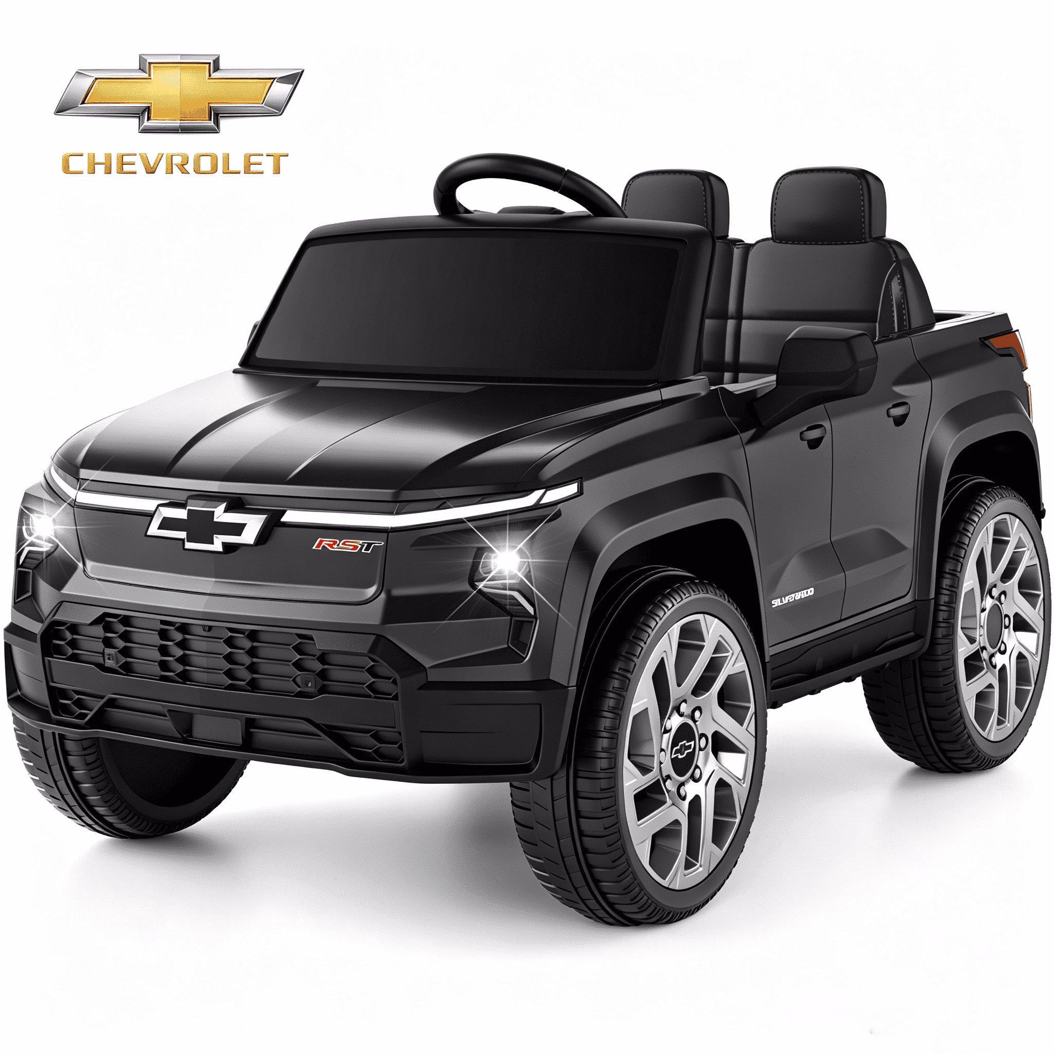 EVOKEDEN 24V Licensed Chevrolet Silverado Electric Car for Kids, Ride on Toys for Toddlers, Black