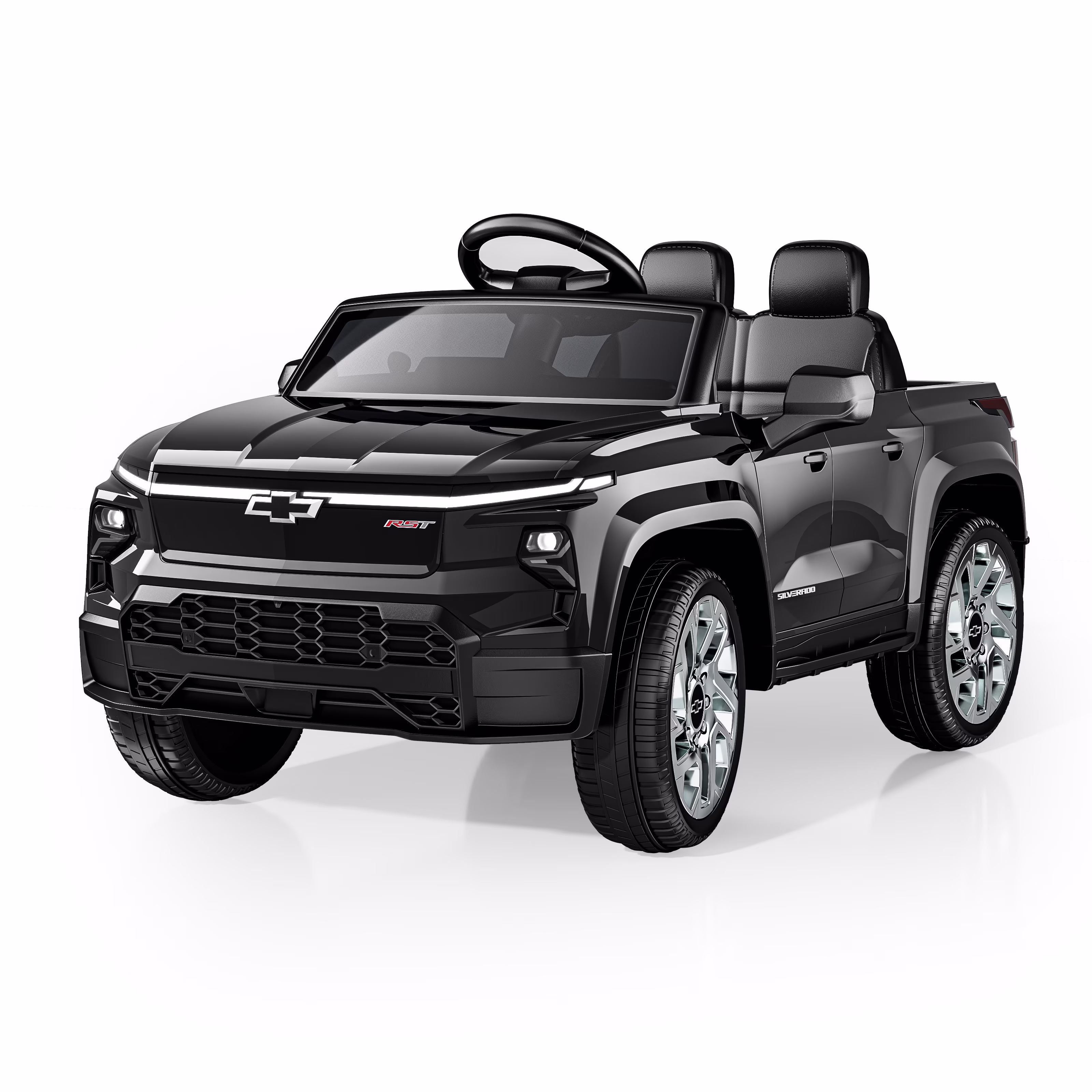 EVOKEDEN 24V Licensed Chevrolet Silverado Electric Car for Kids, Ride on Toys for Toddlers, Black - Image 2
