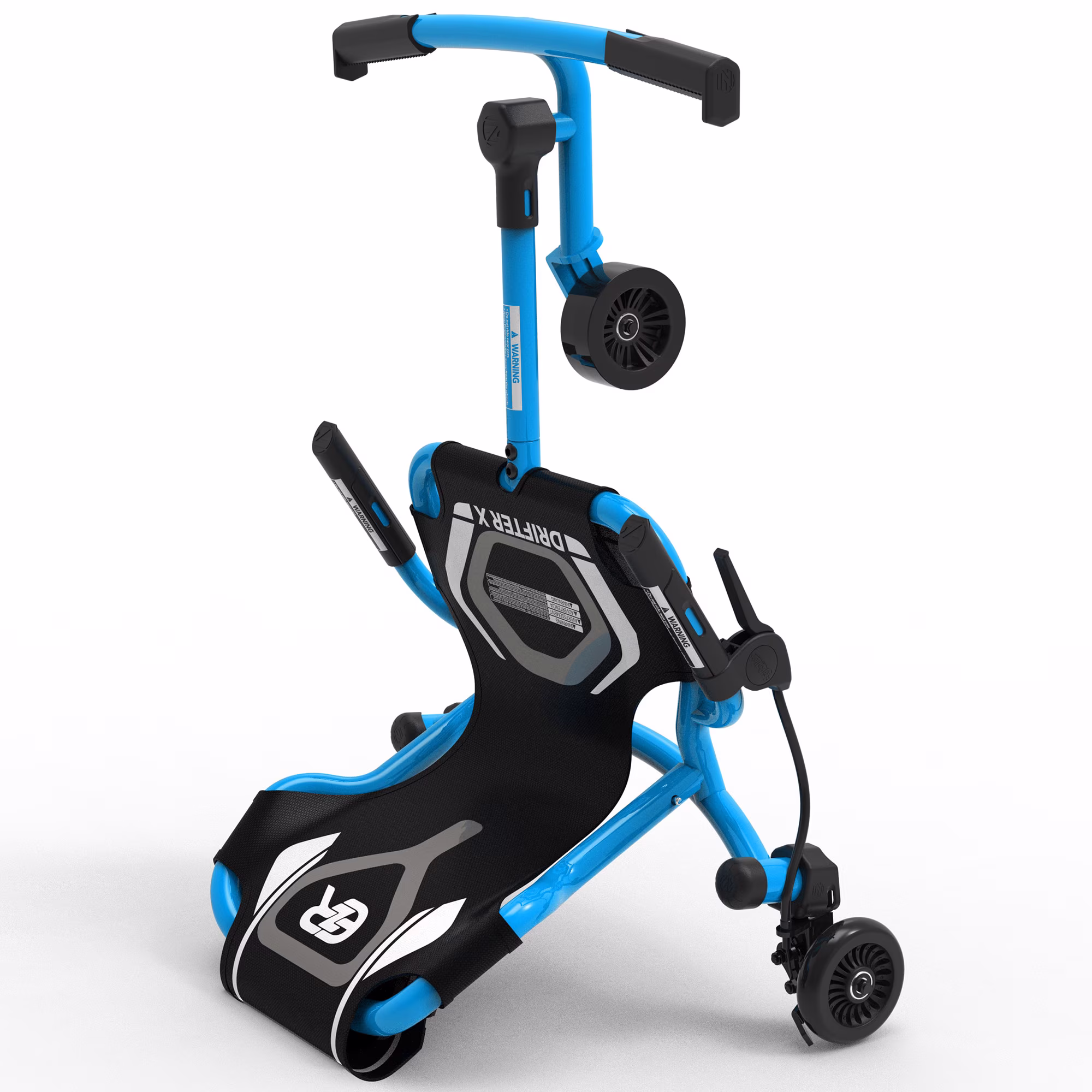 EzyRoller: Drifter X - Blue - Ride-On Scooter, Cambering Motion, Pedal Free Cart, Hand Brakes, Extendable Frame, 154lb Capacity, Adults & Kids Ages 6+ - Image 3