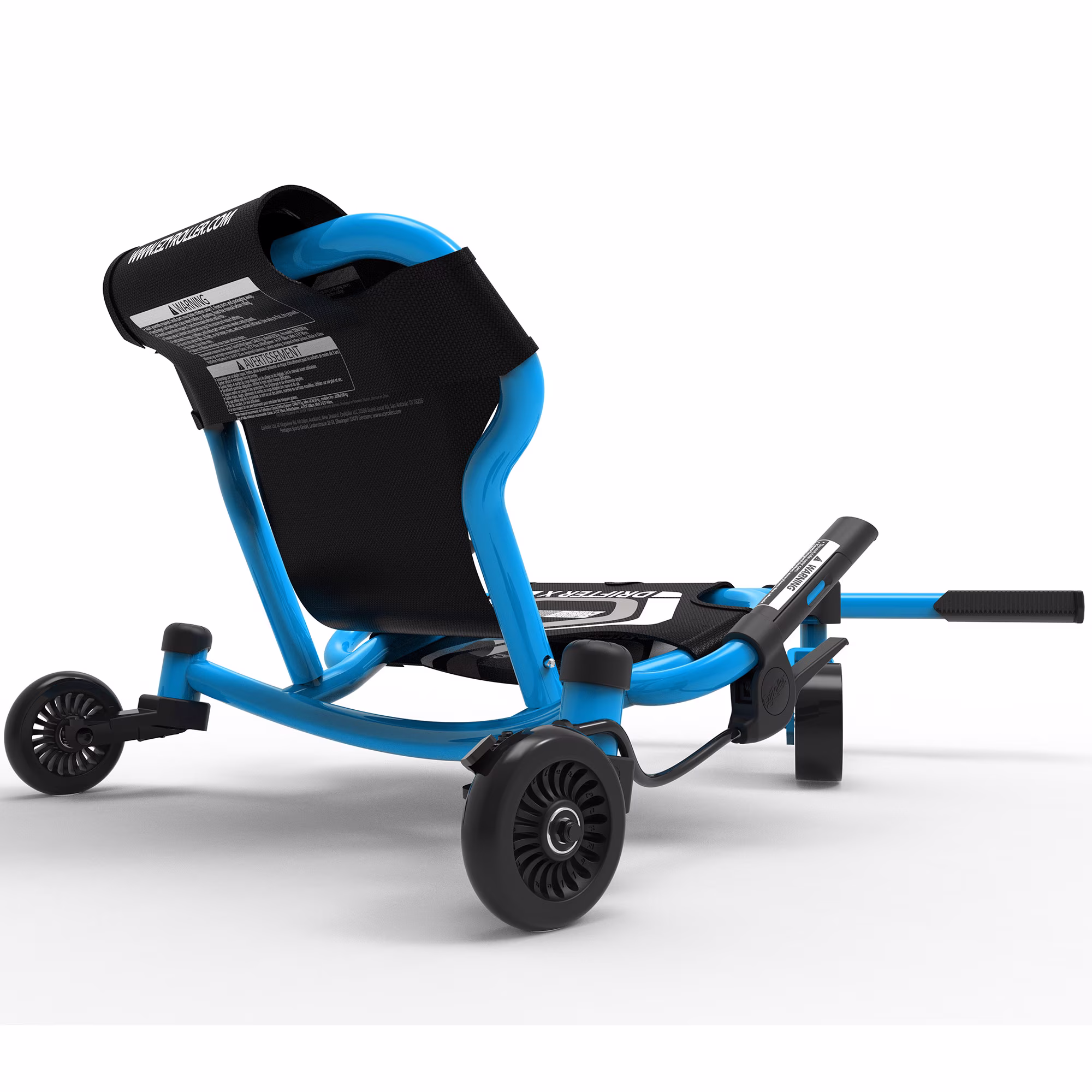 EzyRoller: Drifter X - Blue - Ride-On Scooter, Cambering Motion, Pedal Free Cart, Hand Brakes, Extendable Frame, 154lb Capacity, Adults & Kids Ages 6+ - Image 2