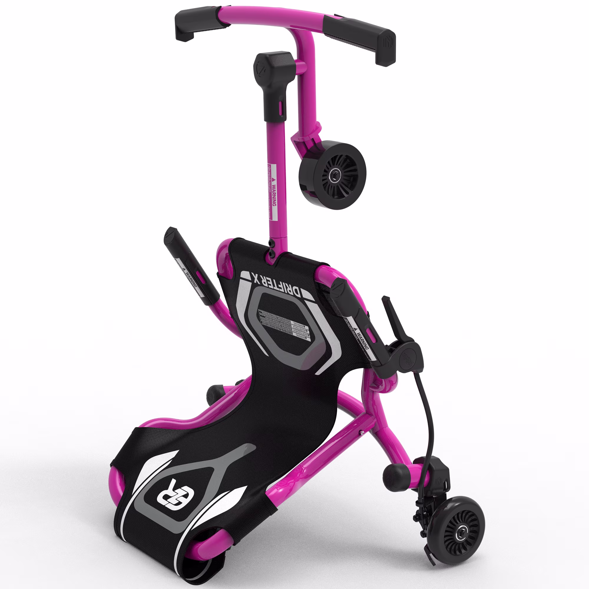 EzyRoller: Drifter X - Pink - Ride-On Scooter, Cambering Motion, Pedal Free Cart, Hand Brakes, Extendable Frame, 154lb Capacity, Adults & Kids Ages 6+ - Image 2