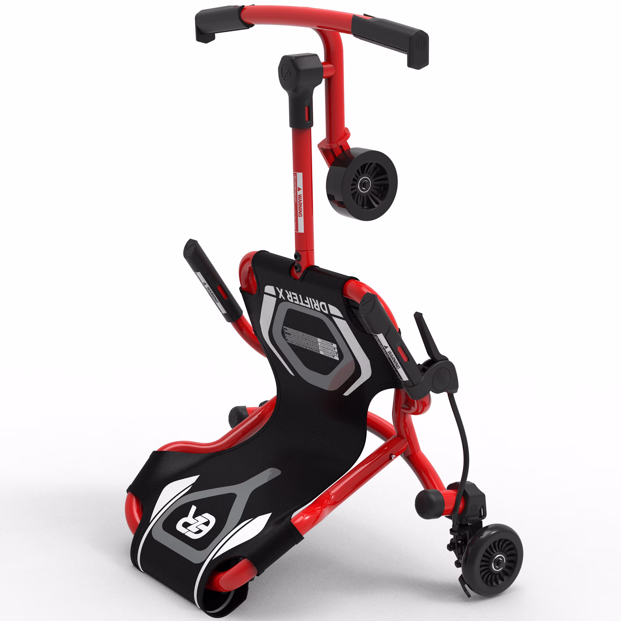 EzyRoller: Drifter X - Red - Ride-On Scooter, Cambering Motion, Pedal Free Cart, Hand Brakes, Extendable Frame, 154lb Capacity, Adults & Kids Ages 6+ - Image 4