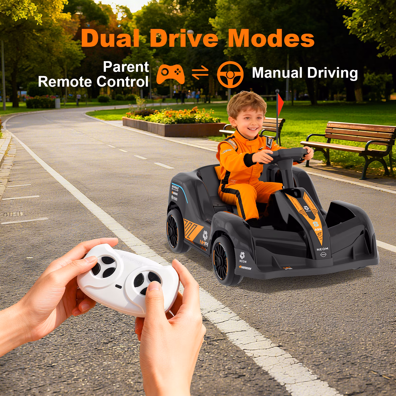 F1 Kids Ride on Toys, 12V Ride on Toys for Toddlers, Electric Car with Remote Control, Bluetooth Music Player - Image 3