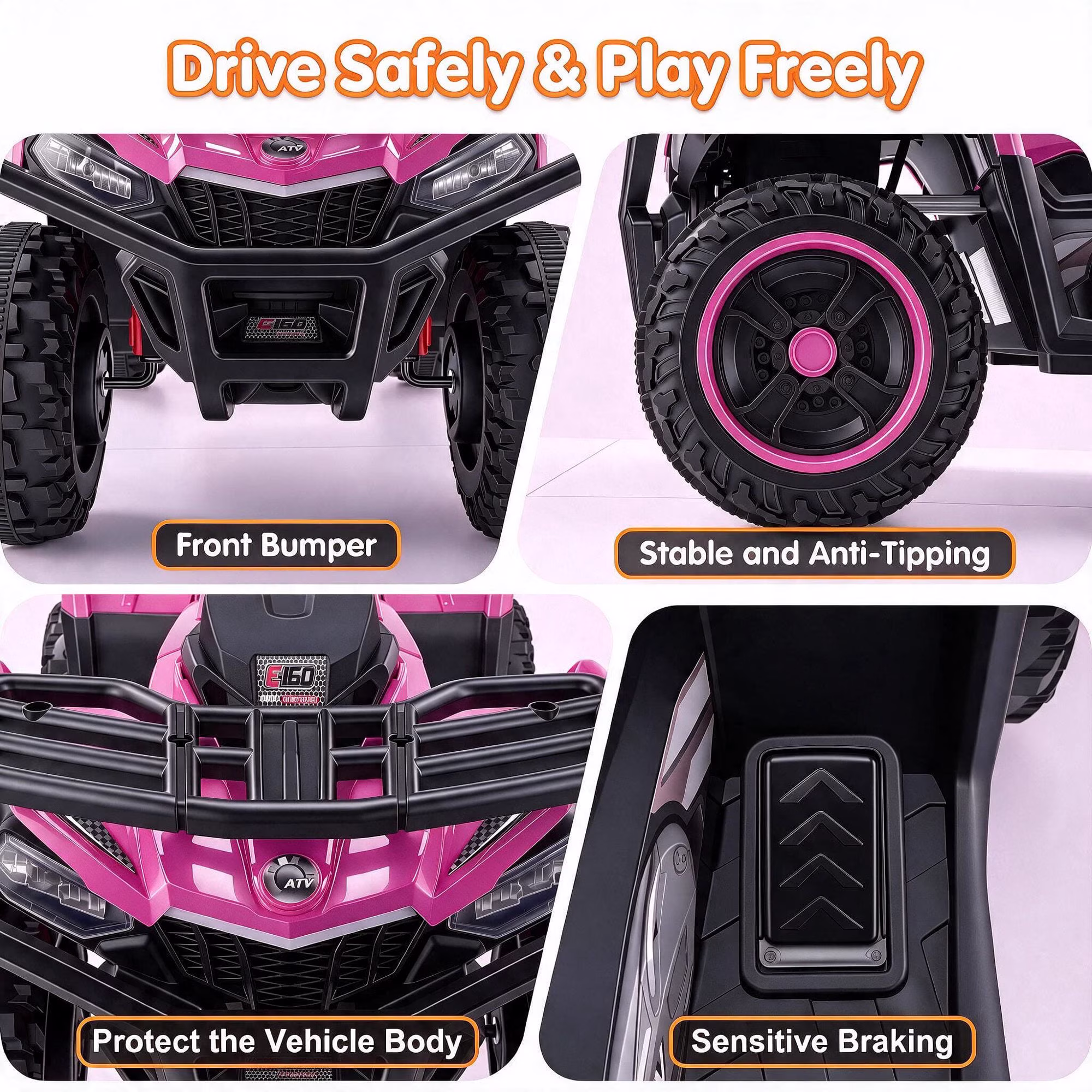 Farmdex 24V Ride on Cars, Four Wheeler Electric Ride on ATV w/ Big Storage Basket, RGB Light Bar, Powered Ride on Toys for Kids 3-6, Max Speed 3.1MPH, Best Gift, Red - Image 5