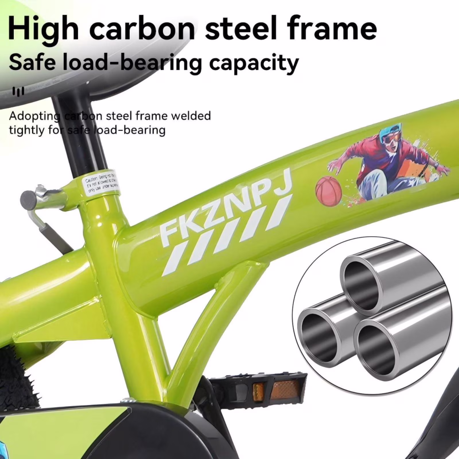 FKZNPJ 16 inch sporty kids bike with training wheels and stand Adjustable saddle Suitable for boys and girls aged 4-8 years tall Height 41-53 inches Available in a variety of colors - Image 3