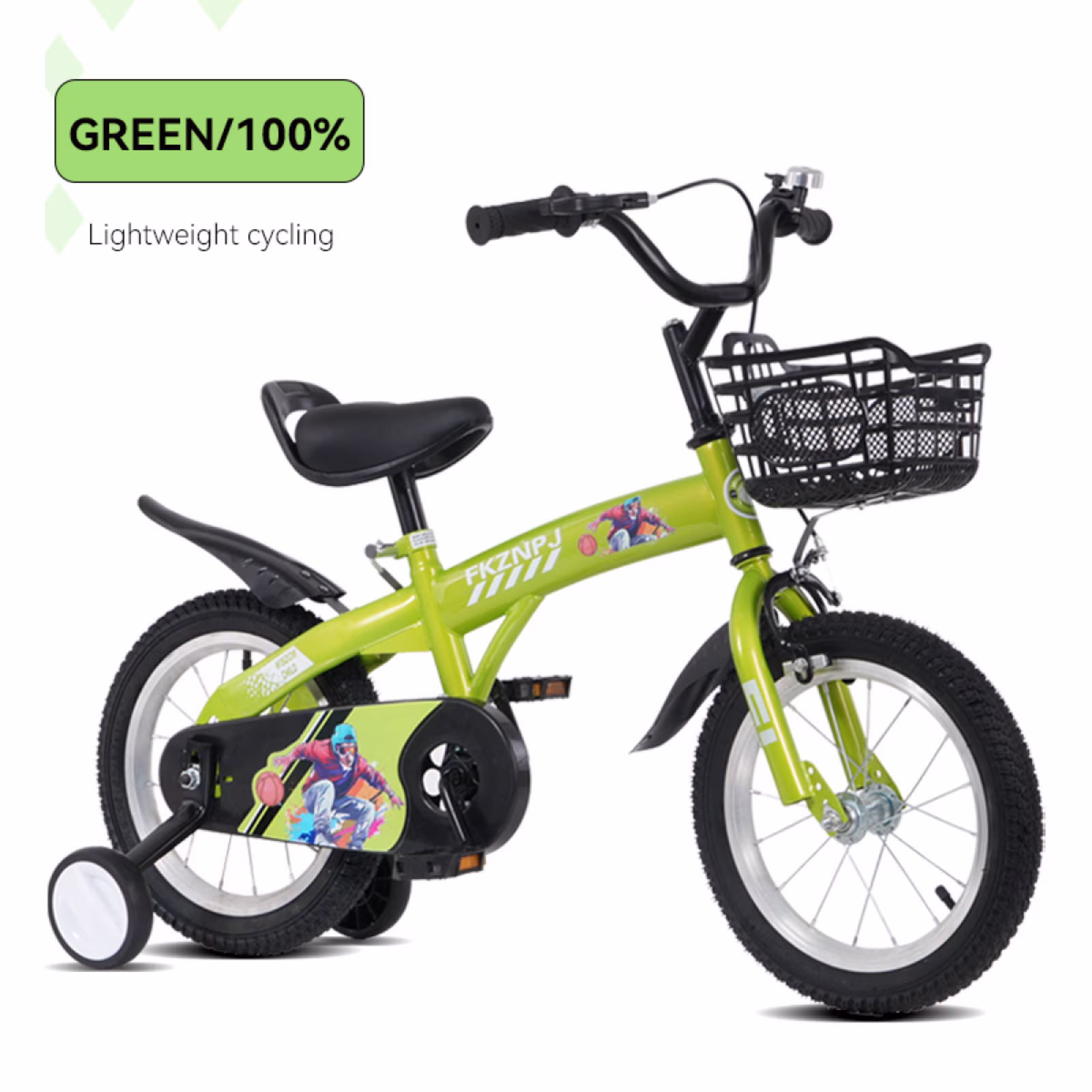 FKZNPJ 16 inch sporty kids bike with training wheels and stand Adjustable saddle Suitable for boys and girls aged 4-8 years tall Height 41-53 inches Available in a variety of colors - Image 5
