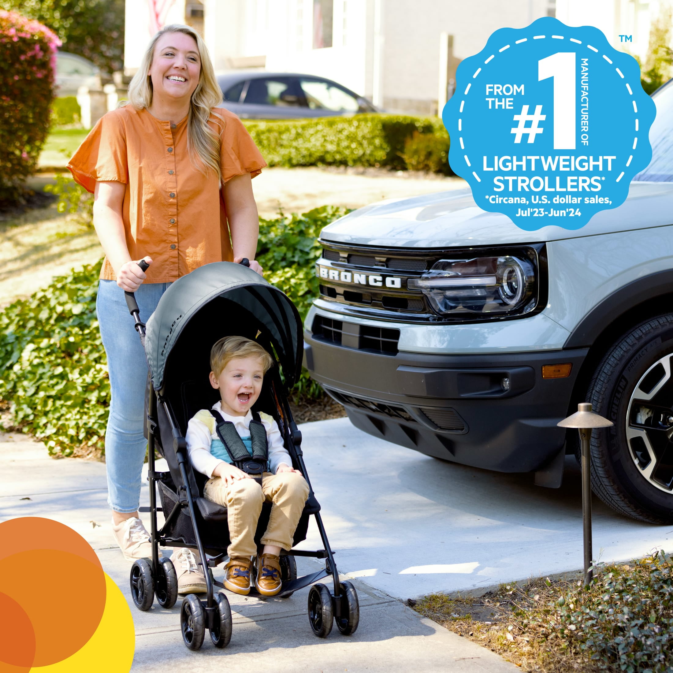 Ford Bronco HighGear Stroller by Bright Starts, Area 51 Blue/Green, Infant Ages 0 Months + - Image 5