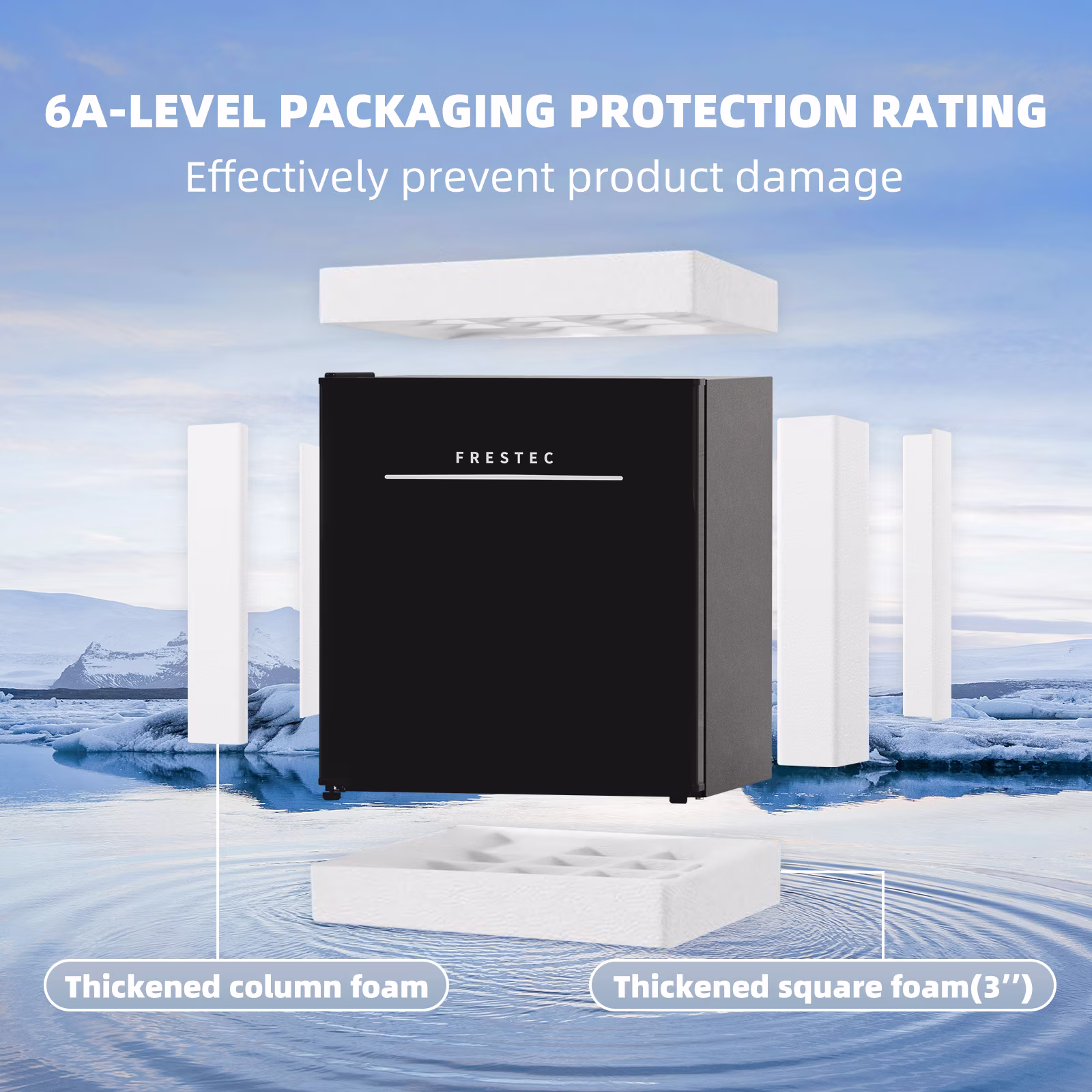 Frestec 1.7 Cu Ft Single-Door Mini Fridge – Black, New - Image 4