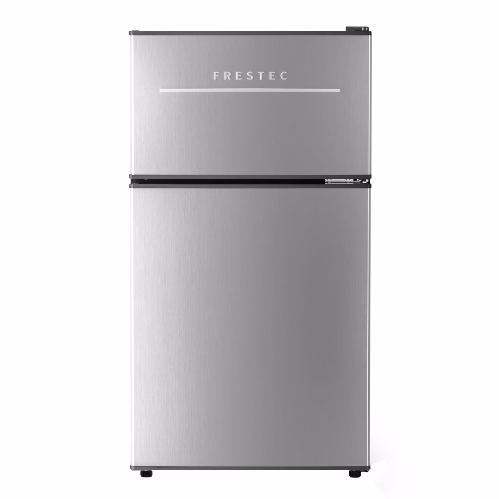 Frestec 3.2 Cu ft Two Door Mini Fridge with Freezer, Grey, E-Star,New,FTC30RE-SS