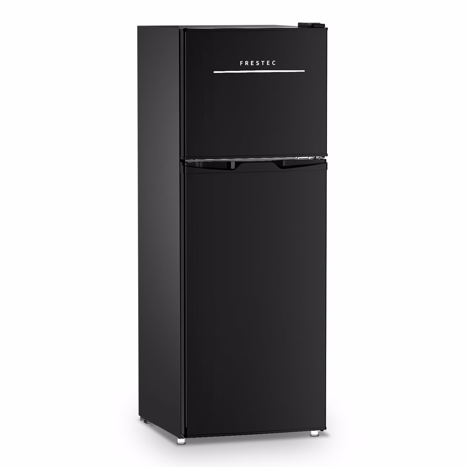 Frestec 4.7 Cu.Ft Mini Fridge with Freezer, Double Door Mini Fridge with Top Freezer, 7 Temperature Settings, Adjustable Shelves, Black