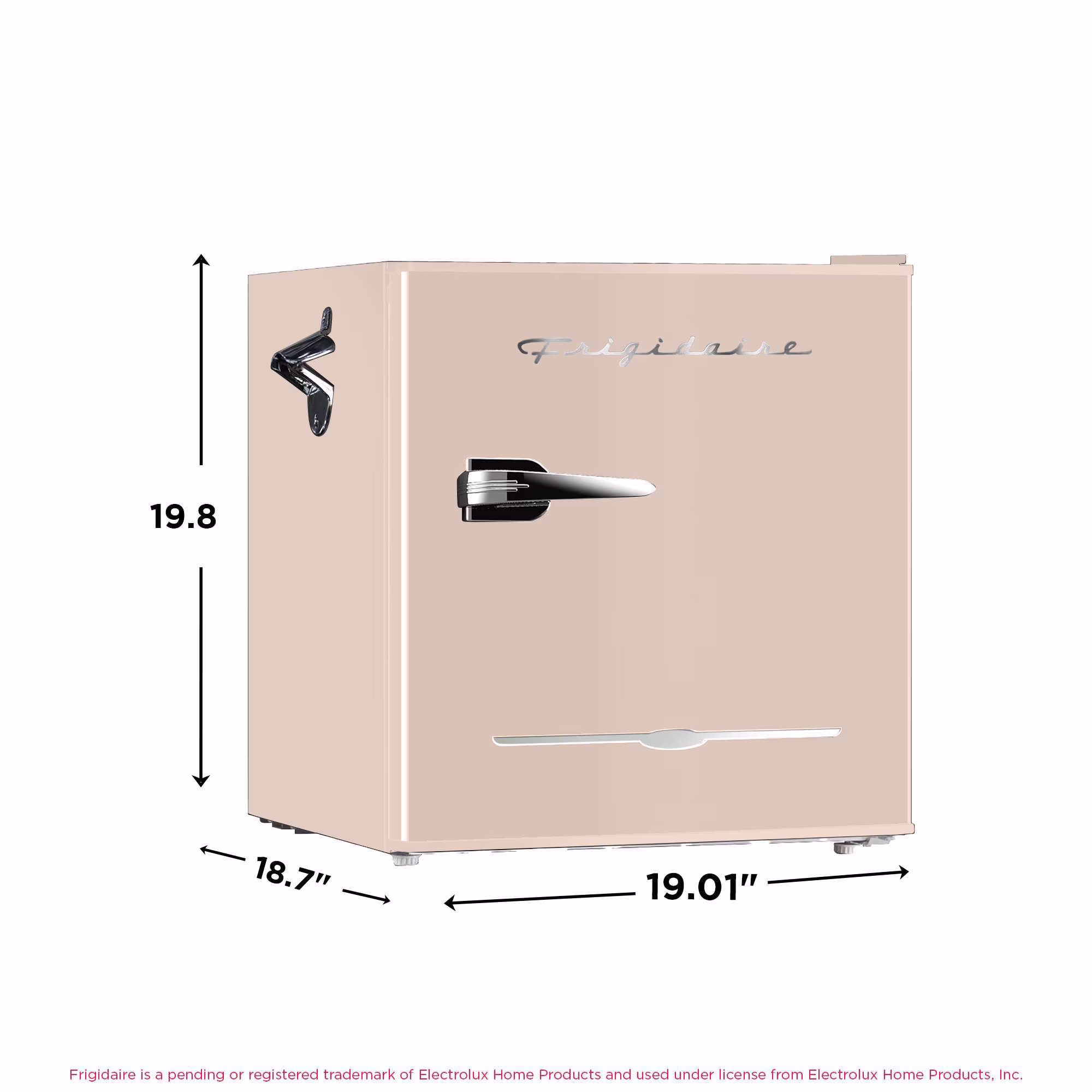 Frigidaire 1.6 Cu. ft. Compact Retro Refrigerator with Chiller Compartment, Mini Fridge with Side Bottle Opener, Coral - Image 3