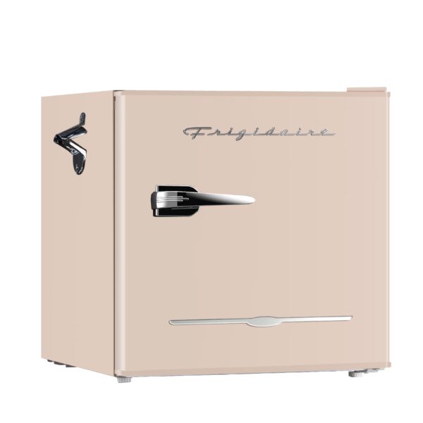 Frigidaire 1.6 Cu. ft. Compact Retro Refrigerator with Chiller Compartment, Mini Fridge with Side Bottle Opener, Coral